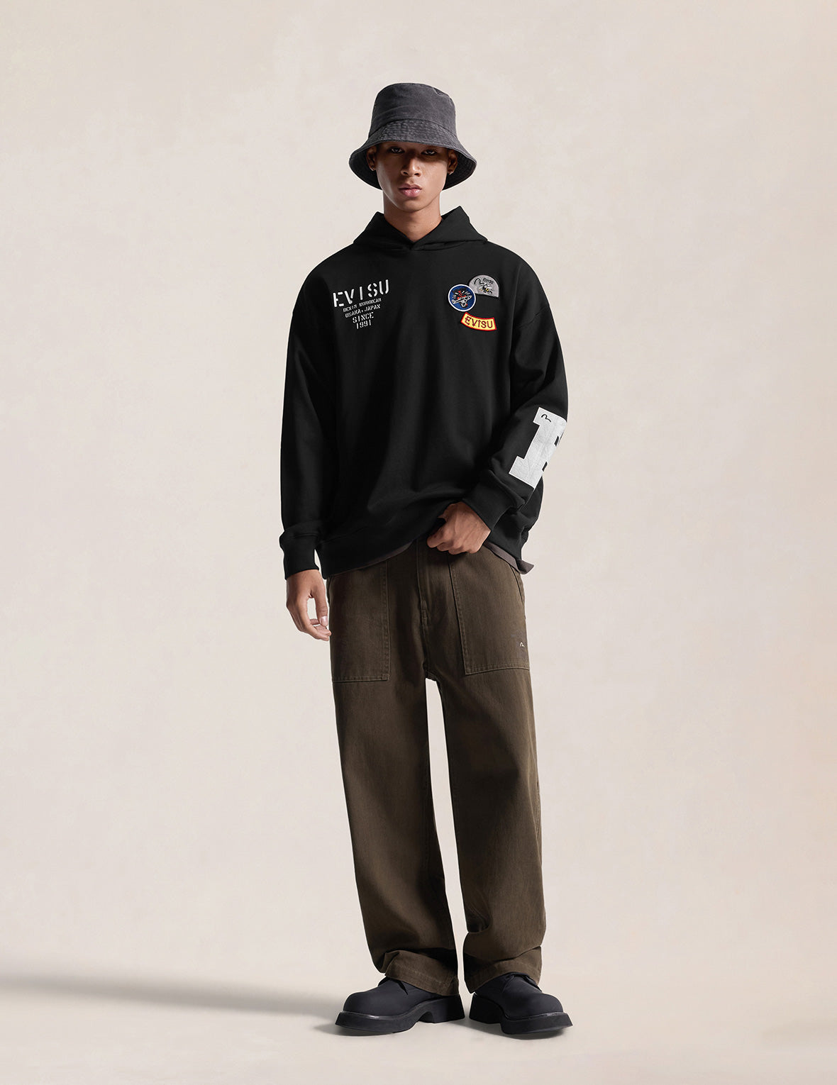 Multi-Badge EVISU Hooded Sweatshirt