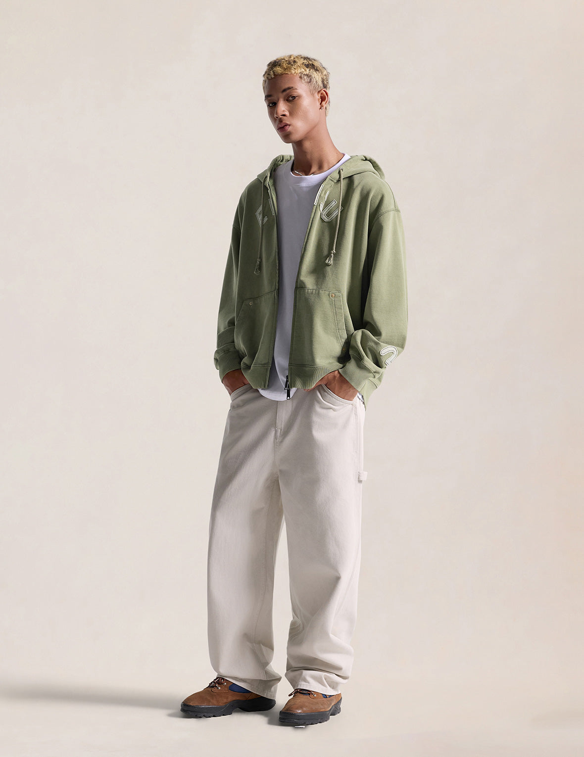EVISU パッチ ジップフーディ