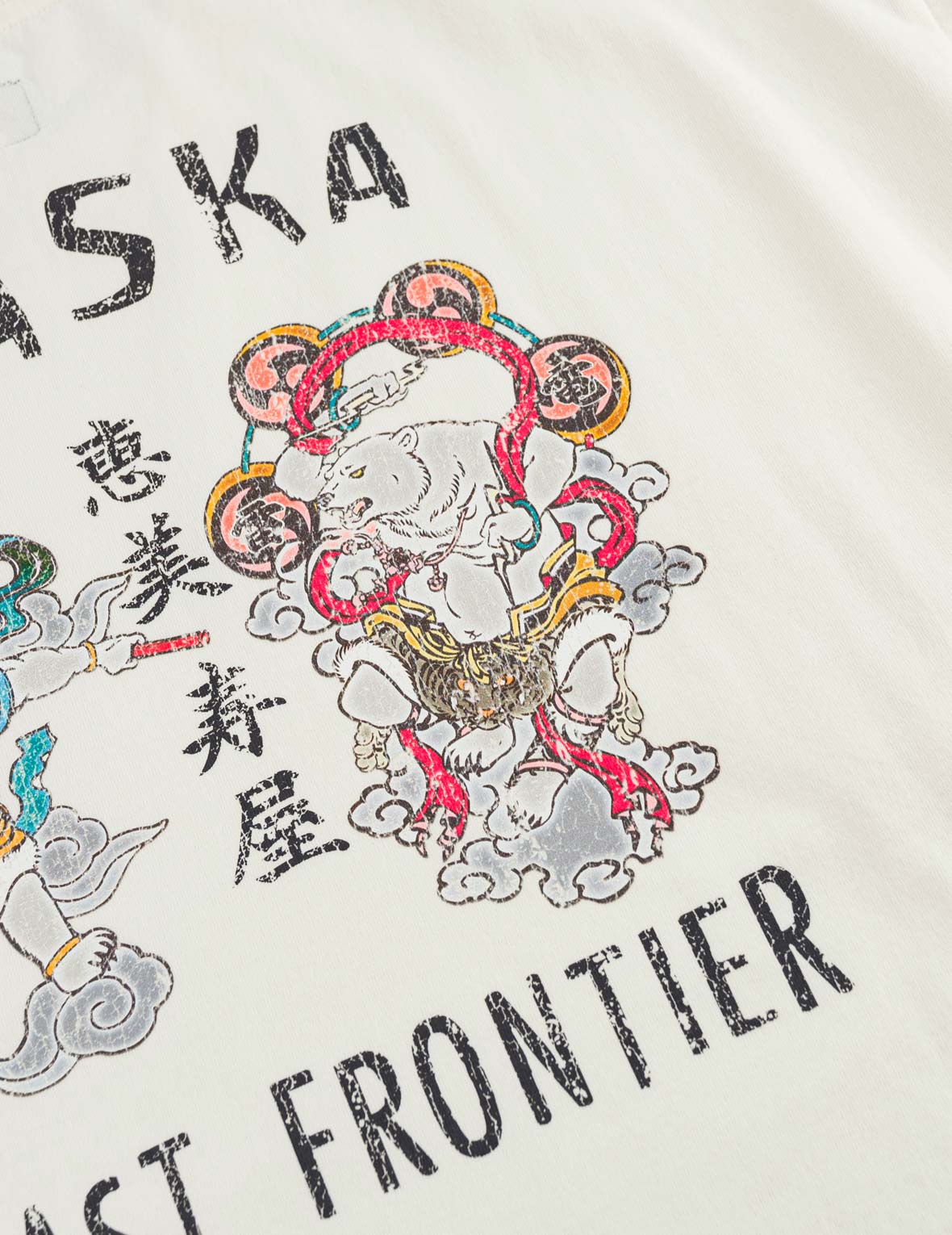 雷神＆風神グラフィックプリント Tシャツ