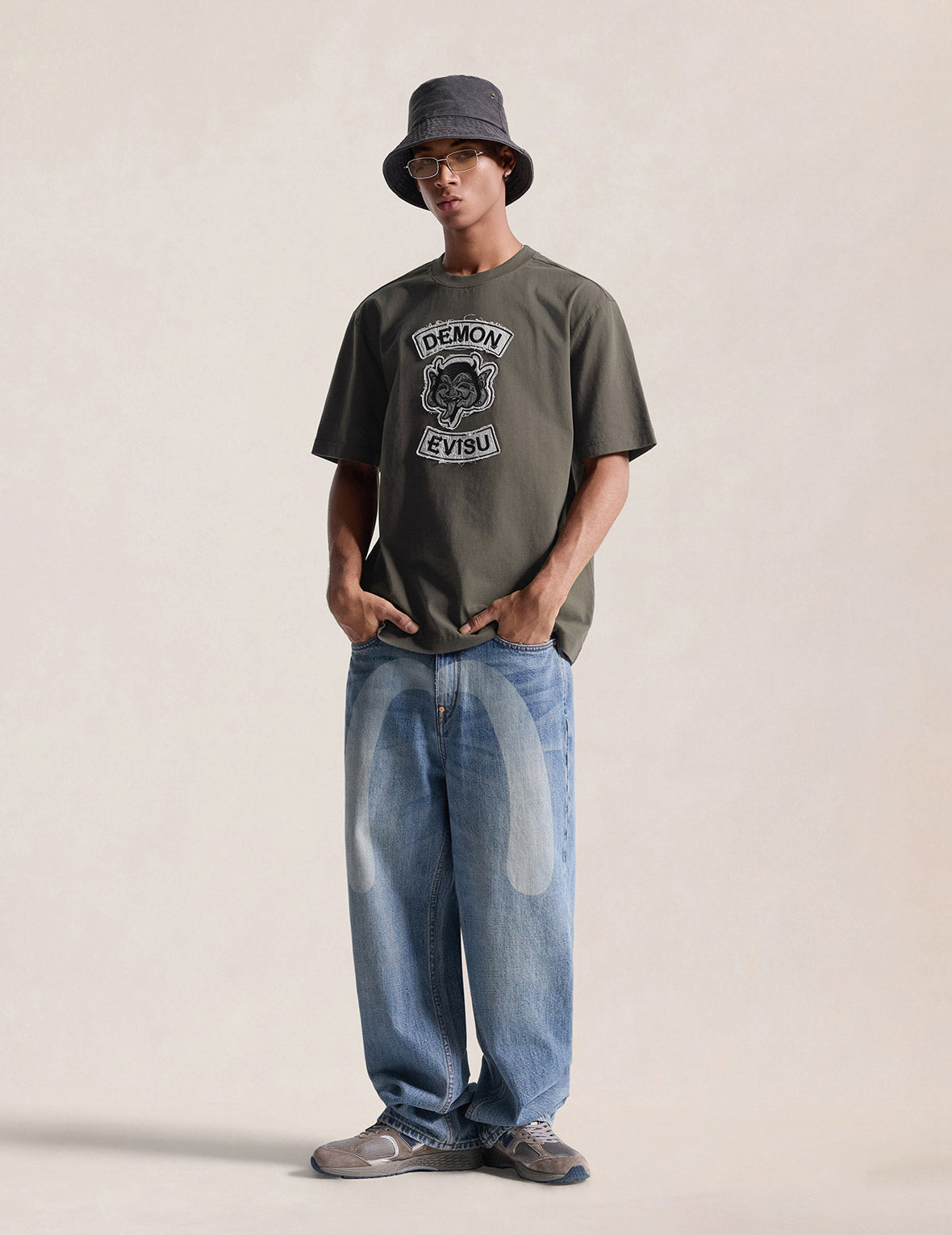 デーモン パッチワークTシャツ