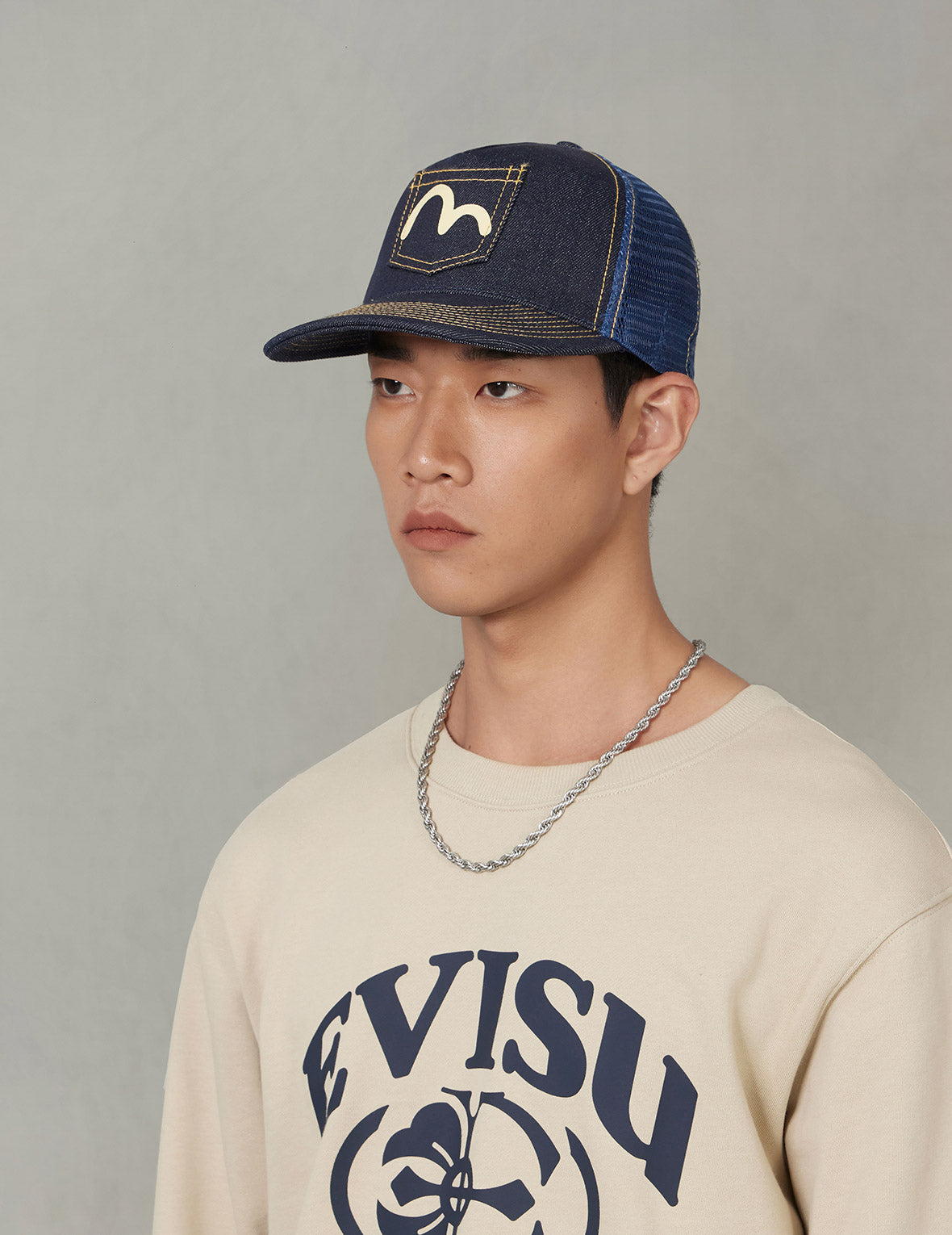カモメプリントポケットデニムタッカーハット – EVISU