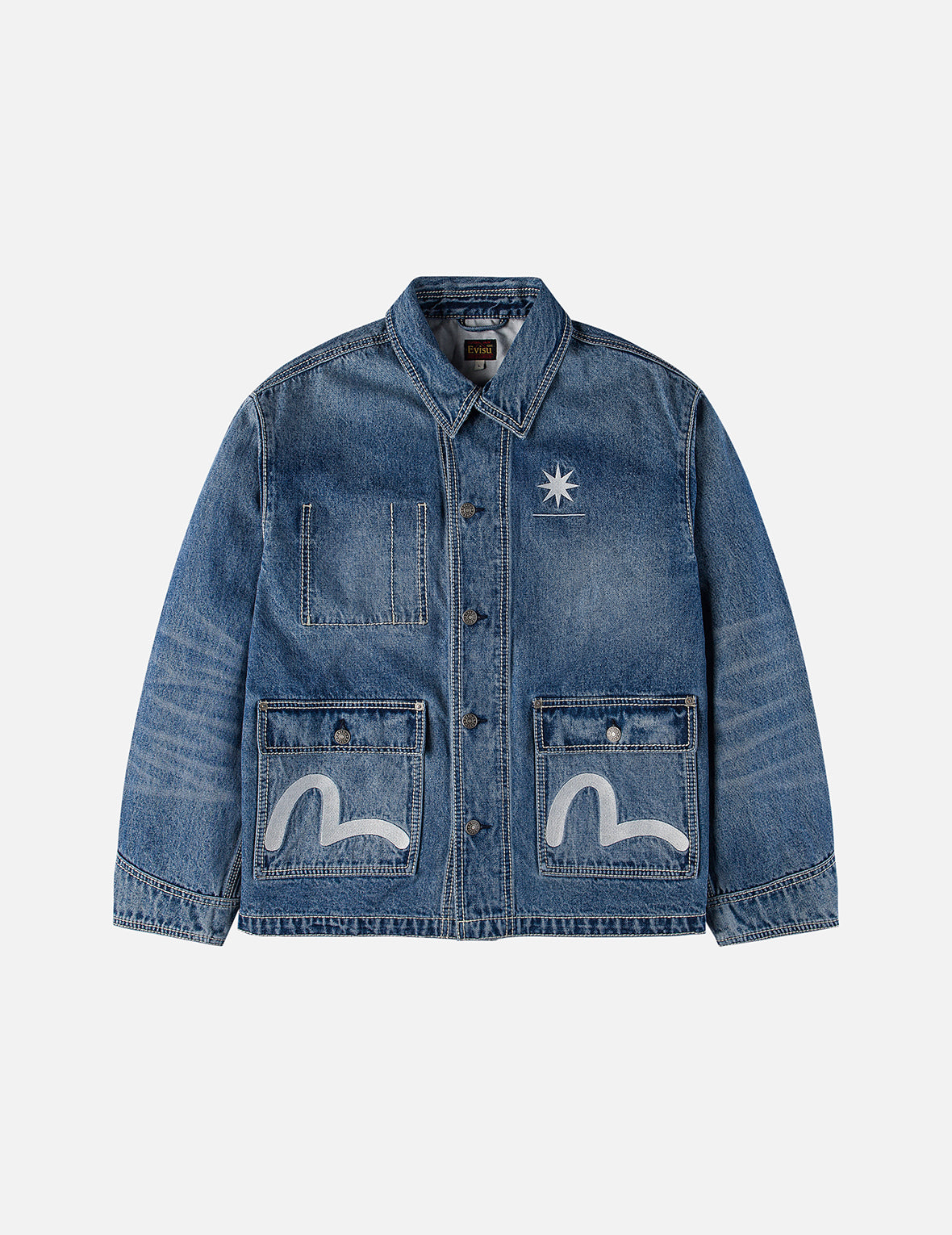 evisu デニムジャケット EVISU X GDC 刺繍 リラックスフィット デニムジャケット
