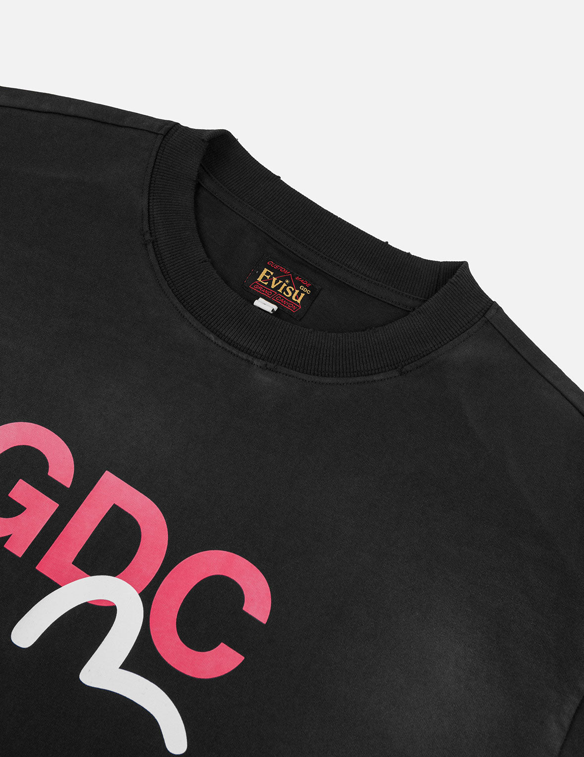 EVISU X GDC ダーティーウォッシュド リラックスフィット Tシャツ