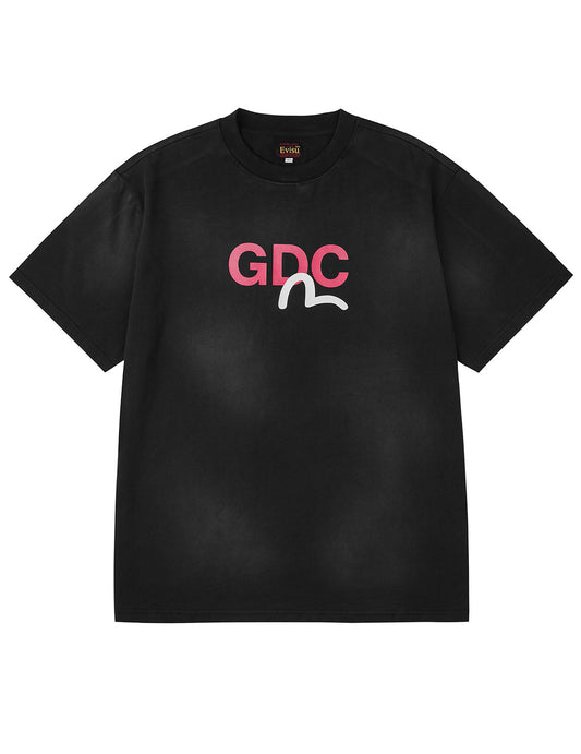 EVISU X GDC ダーティーウォッシュド リラックスフィット Tシャツ