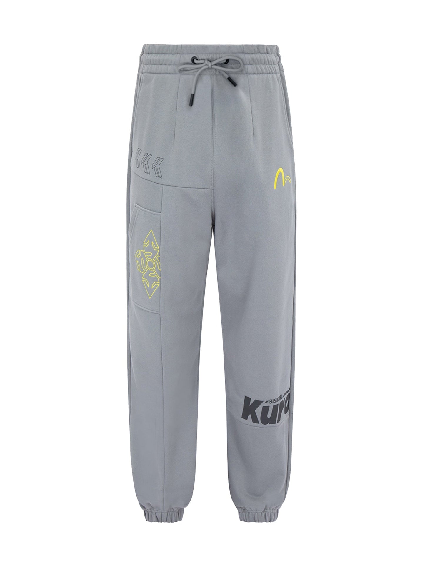 Kamon and Logo Print Wide Leg Sweatpants