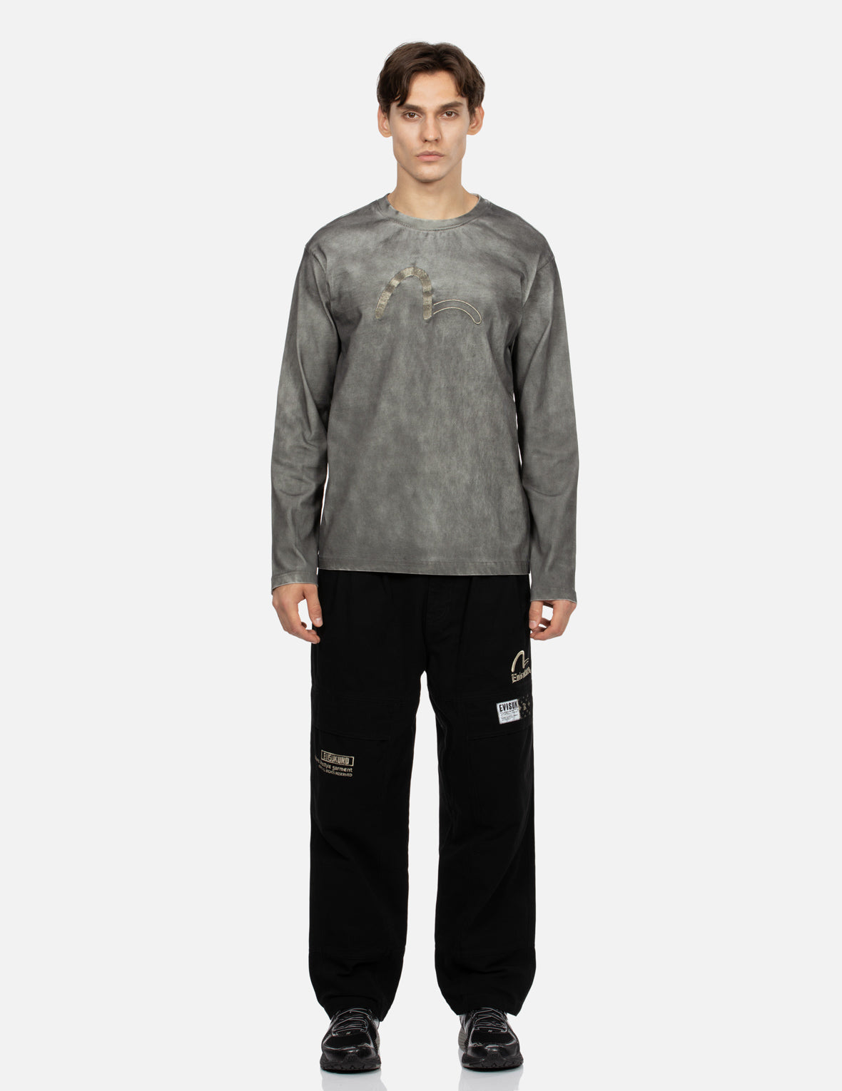 Seagull and Logo Embroidery Relaxed Fit Pants