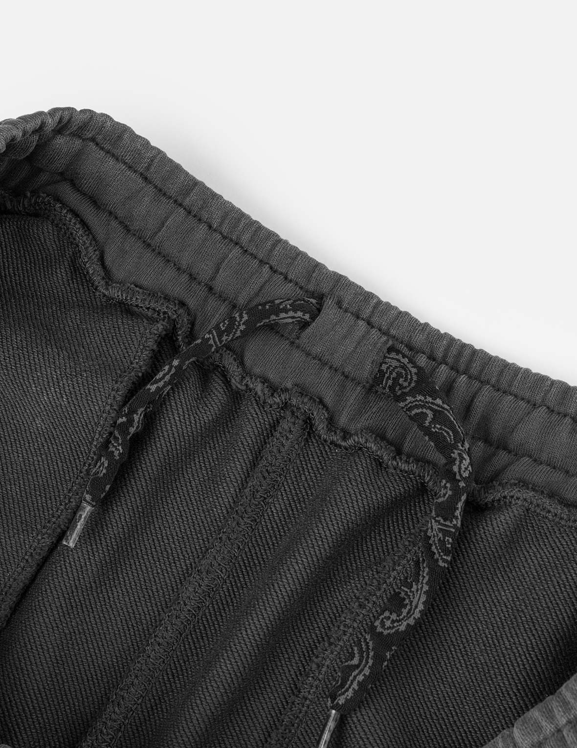 EVISUKURO E刺繍 ディストレスド ルーズフィット スウェットパンツ