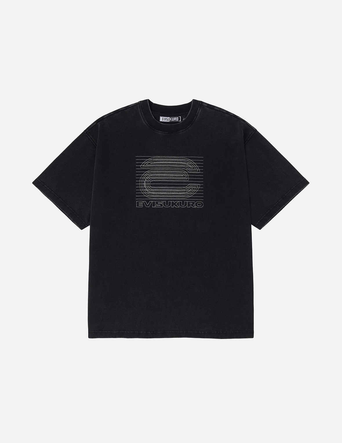 EVISUKURO Eロゴ 蓄光刺繍 ルーズフィット Tシャツ