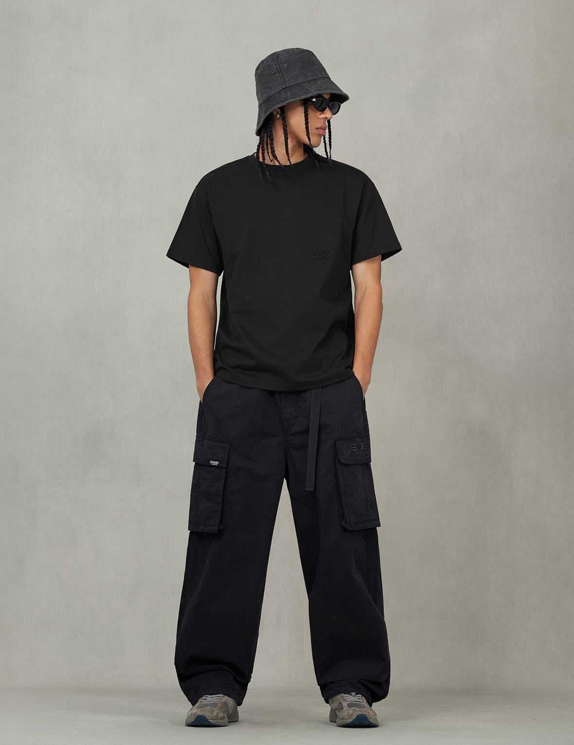 EVISUKURO Flocking and Plastisol Print Regular Fit T-shirt