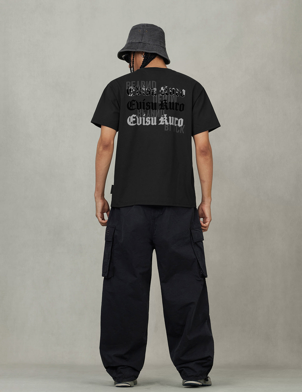 EVISUKUROフロッキングとプラスティゾルプリント レギュラーフィット T