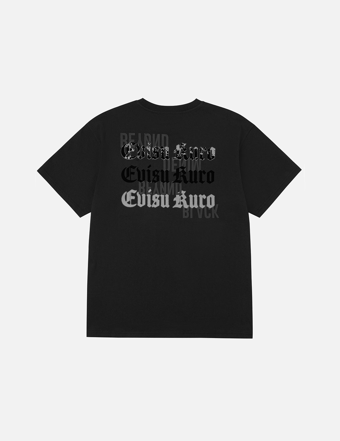 EVISUKUROフロッキングとプラスティゾルプリント レギュラーフィット T
