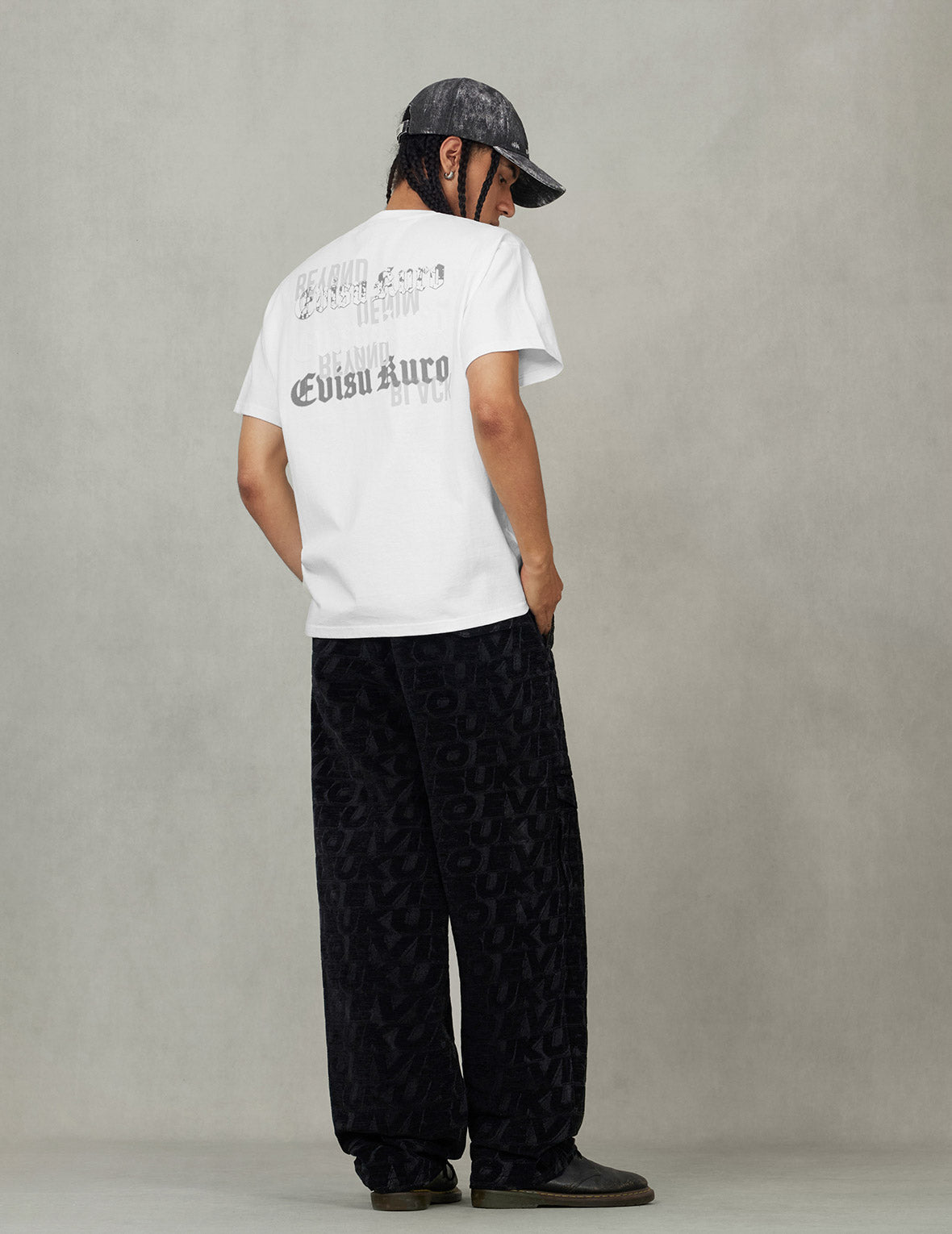 EVISUKURO Flocking and Plastisol Print Regular Fit T-shirt