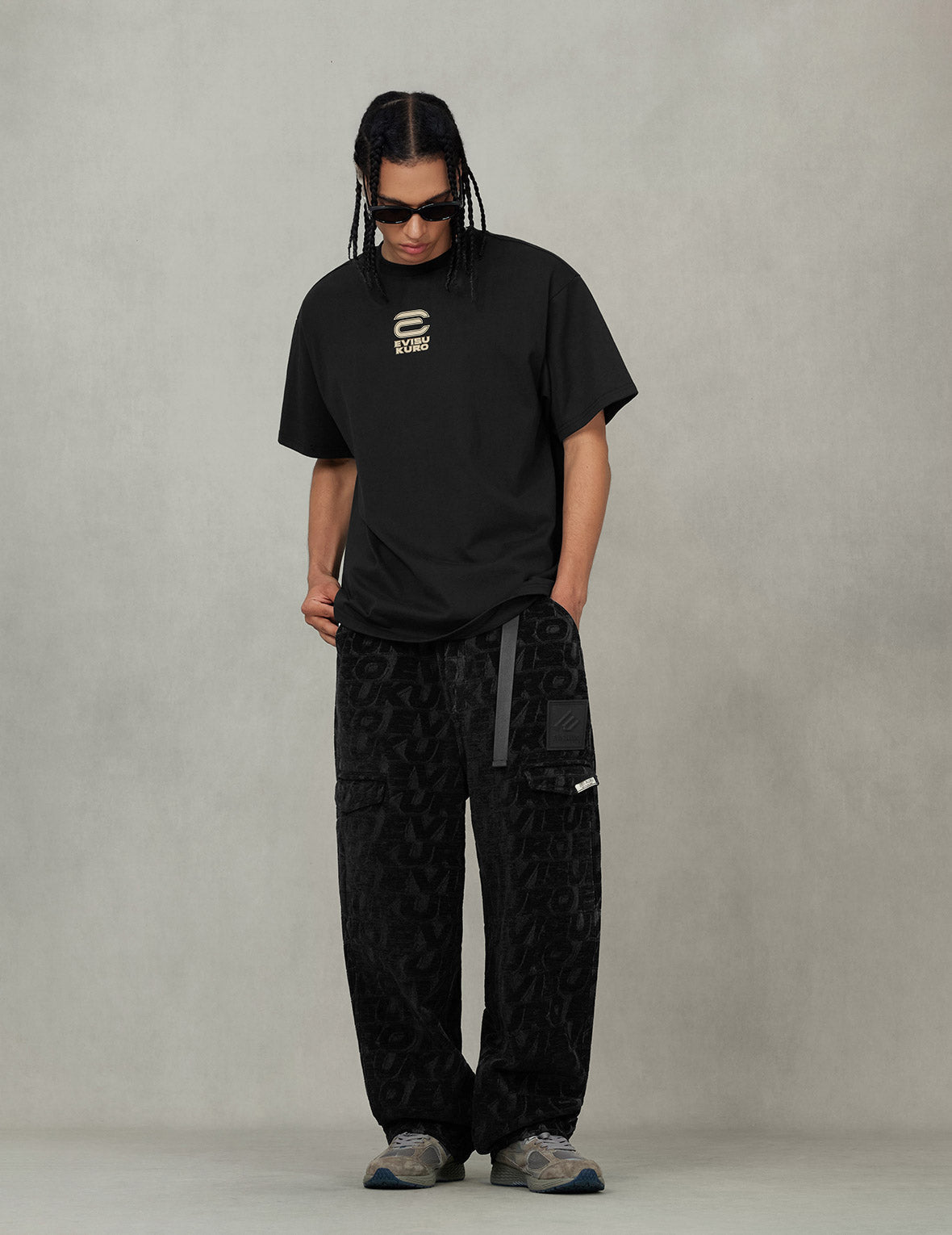 EVISUKUROとコントラストカモメプリント リラックスフィット Tシャツ