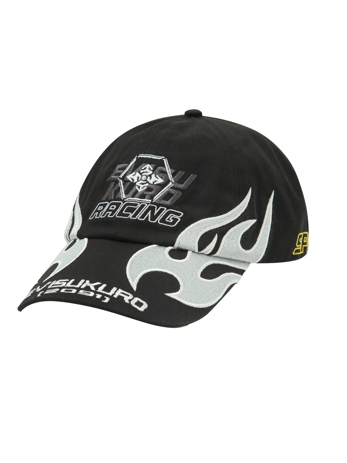 Racing Chrome Flame and Kamon Embroidery Cap