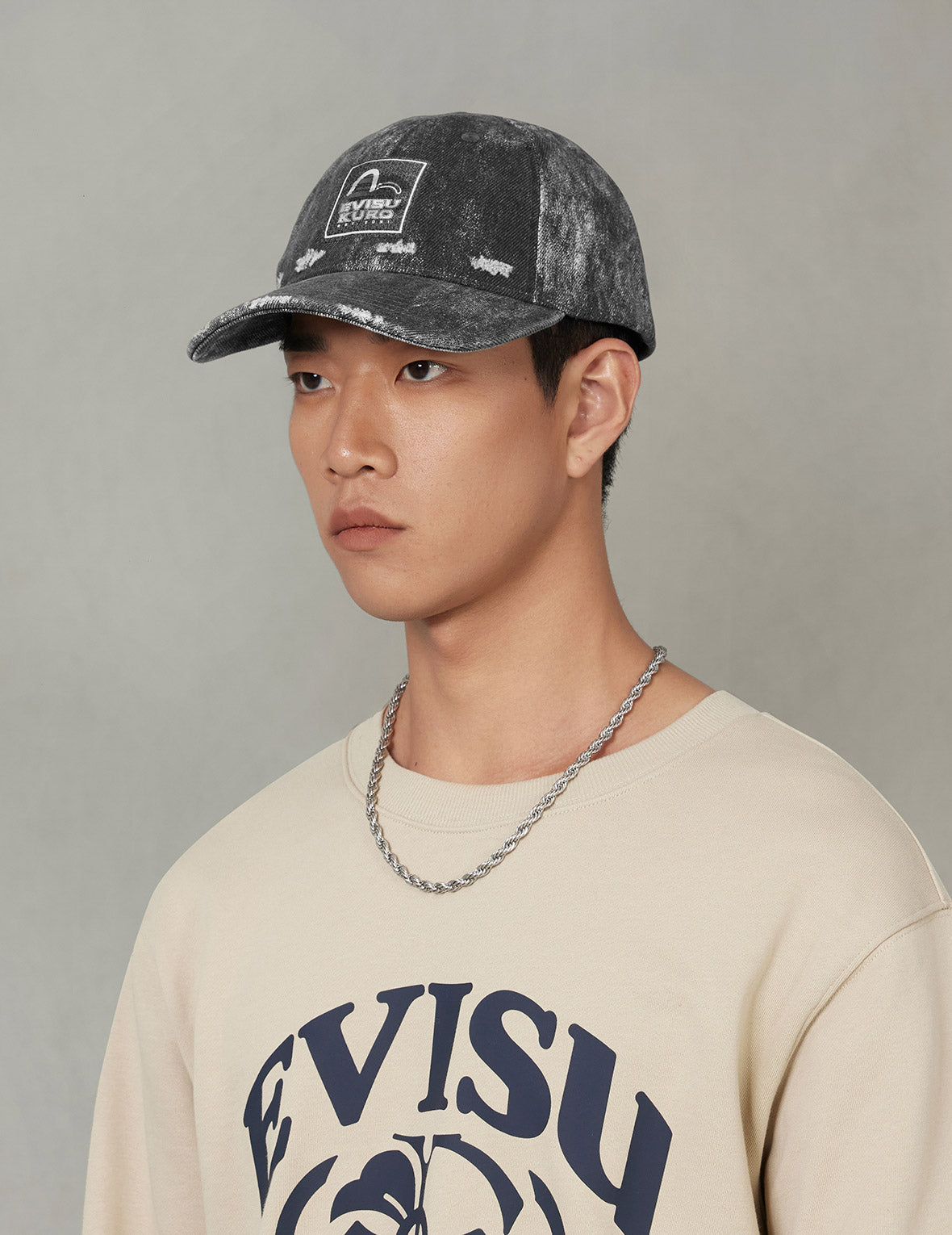 EVISUKURO Label Washed Cap