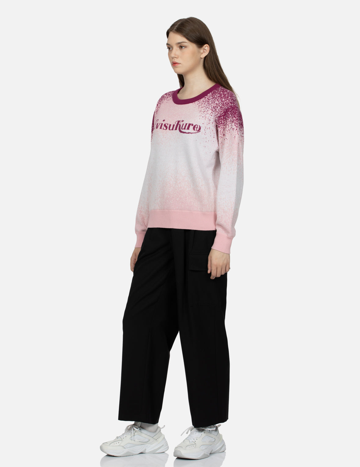 Logo Intarsia Gradient Relaxed Fit Sweater