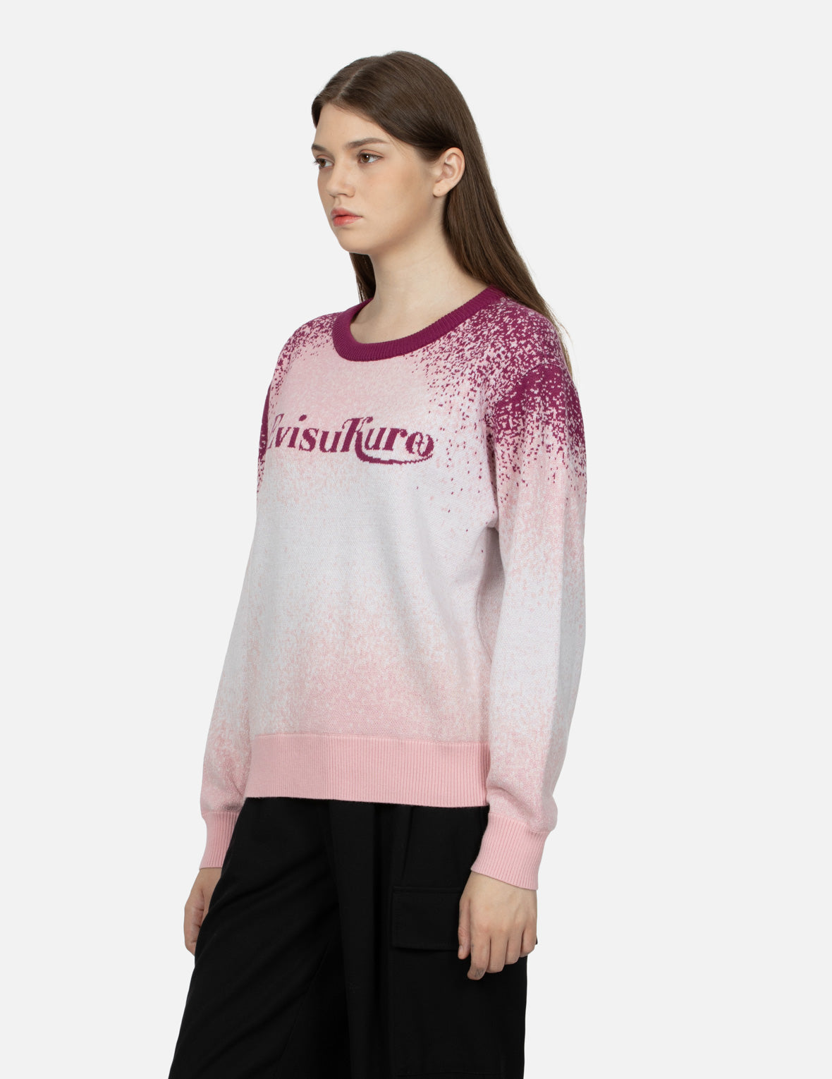 Logo Intarsia Gradient Relaxed Fit Sweater