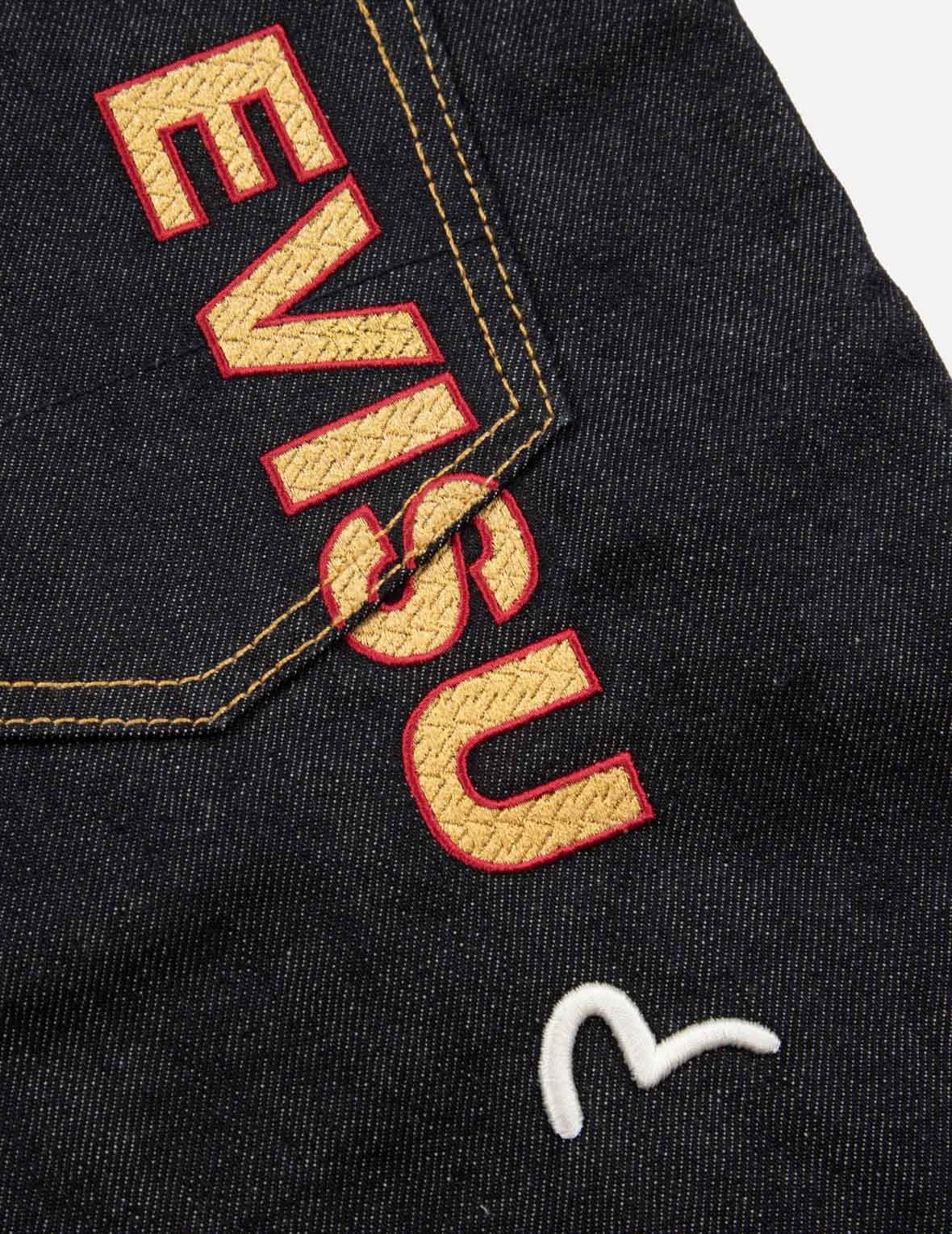 Fukurokuju Embroidery  Carrot Fit Jeans #2017