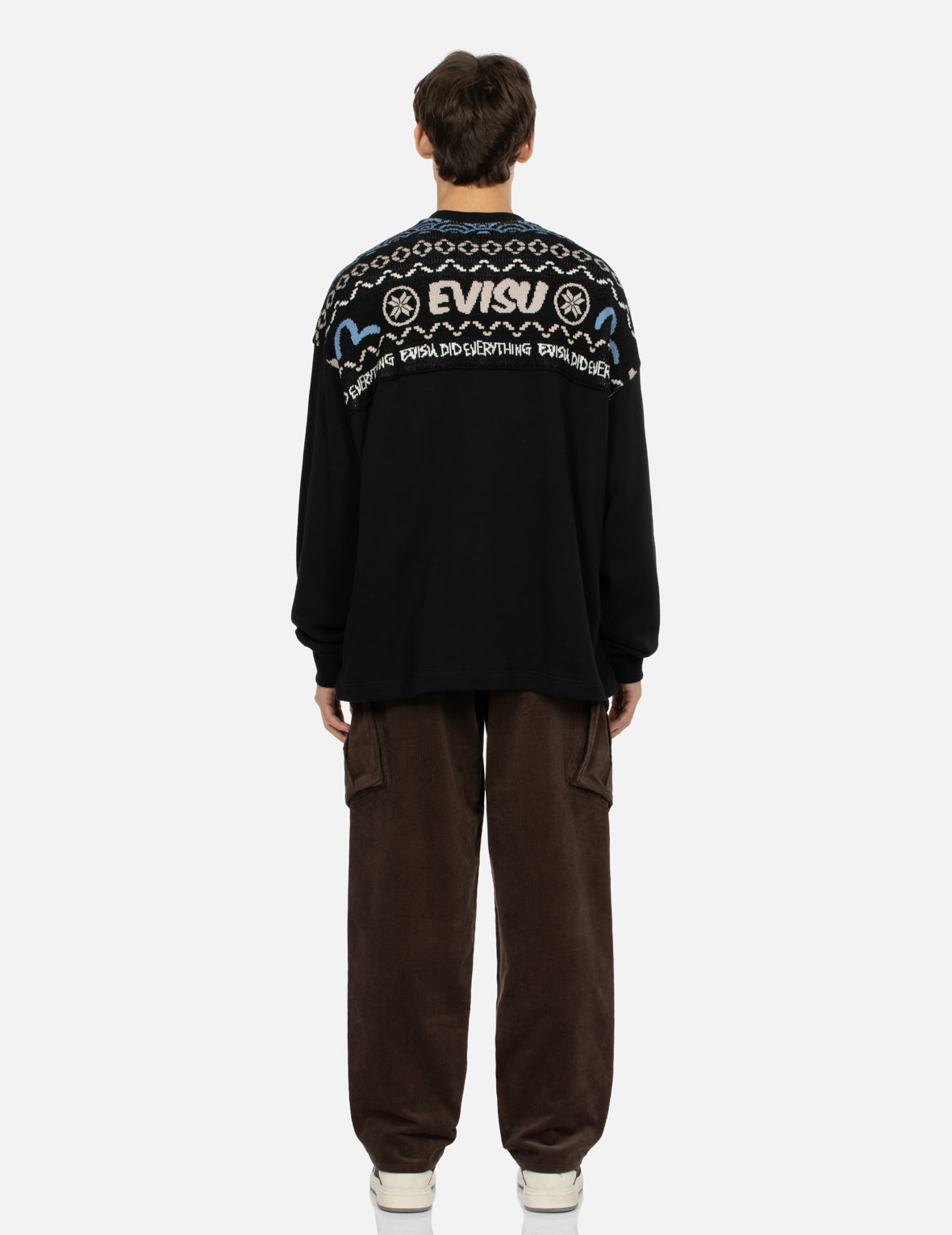 Logo and Seagull Embroidery Relax Fit Corduroy Pants