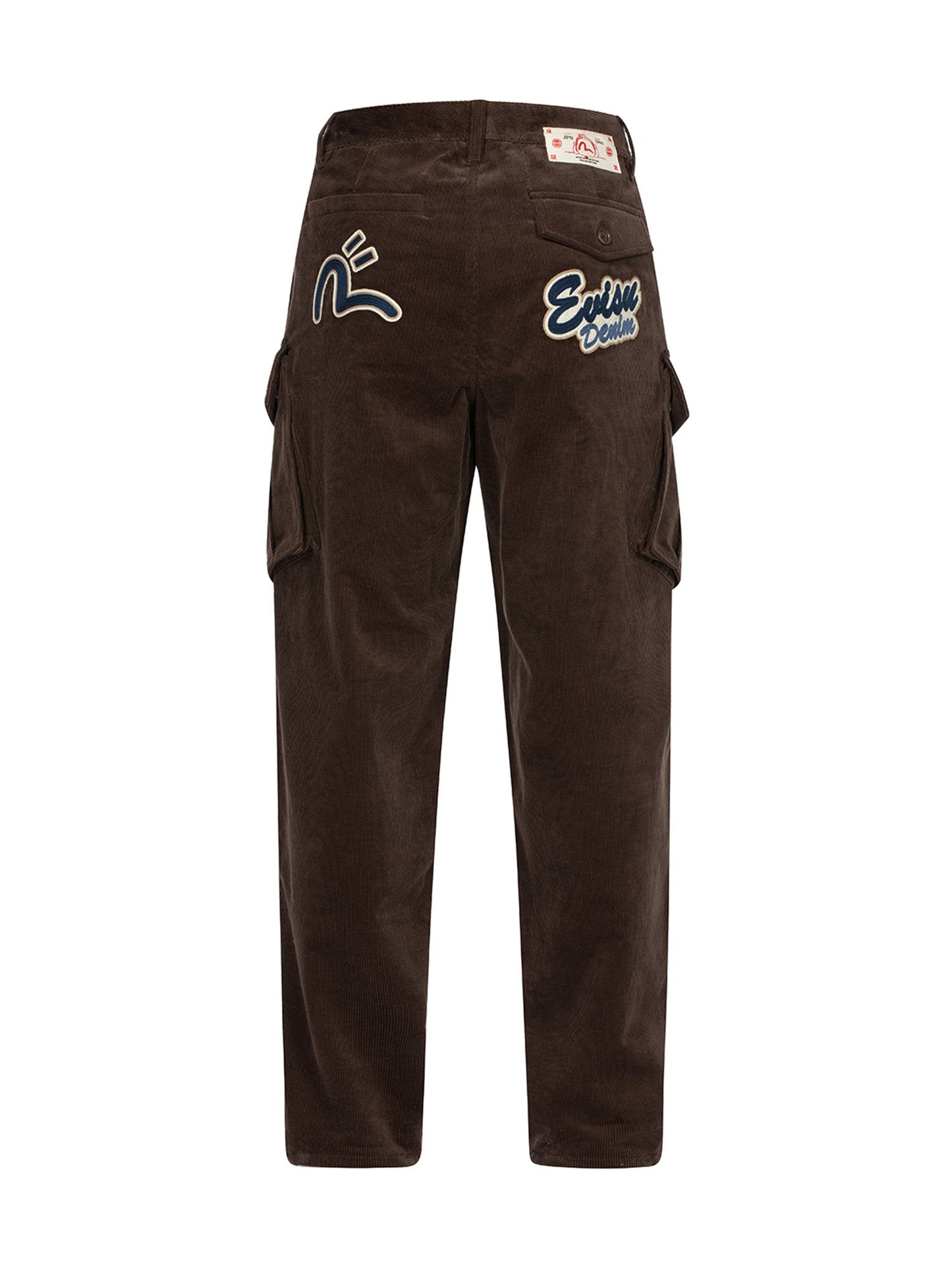 Logo and Seagull Embroidery Relax Fit Corduroy Pants