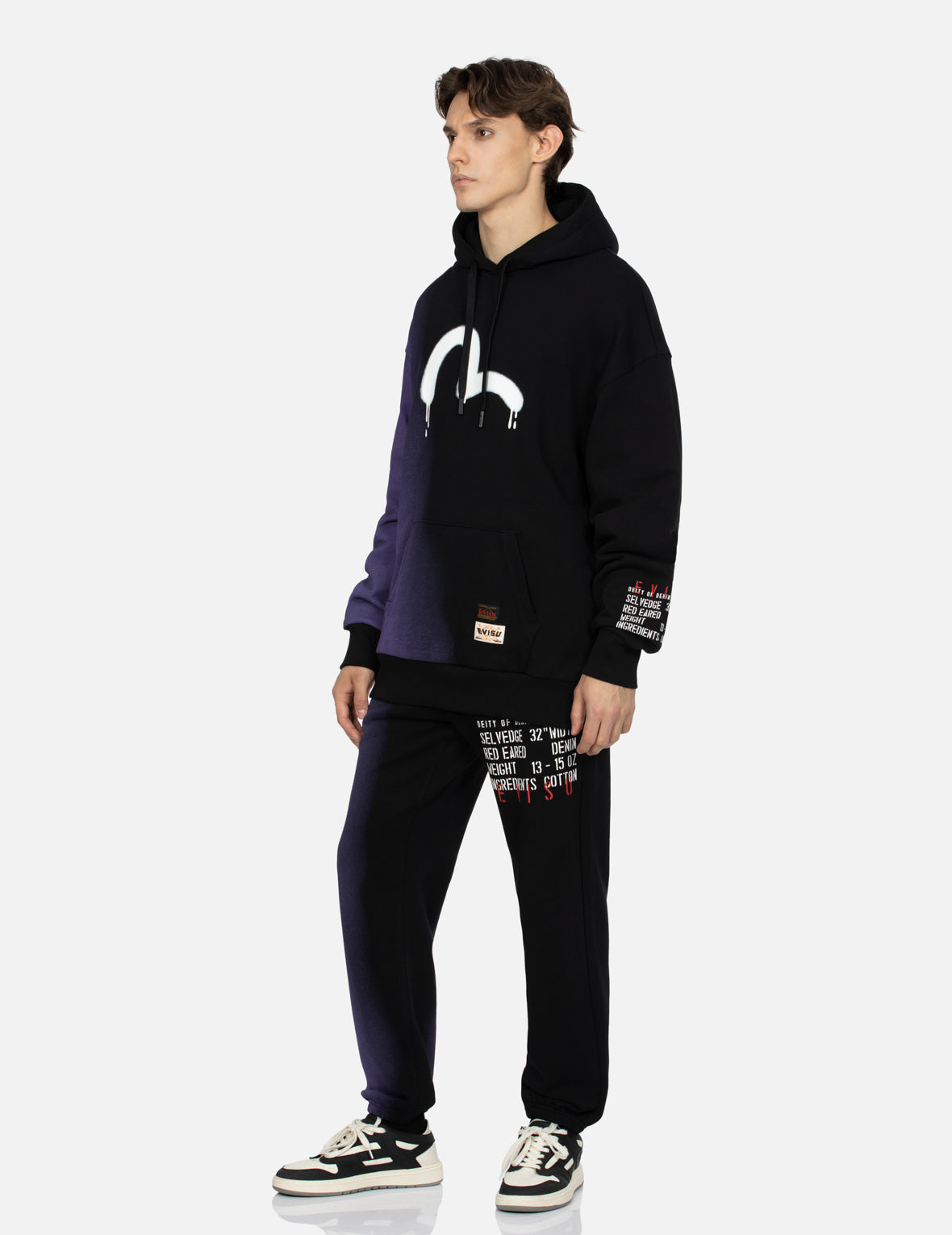 Graffiti Seagull and Slogan print Straight Fit Sweatpants