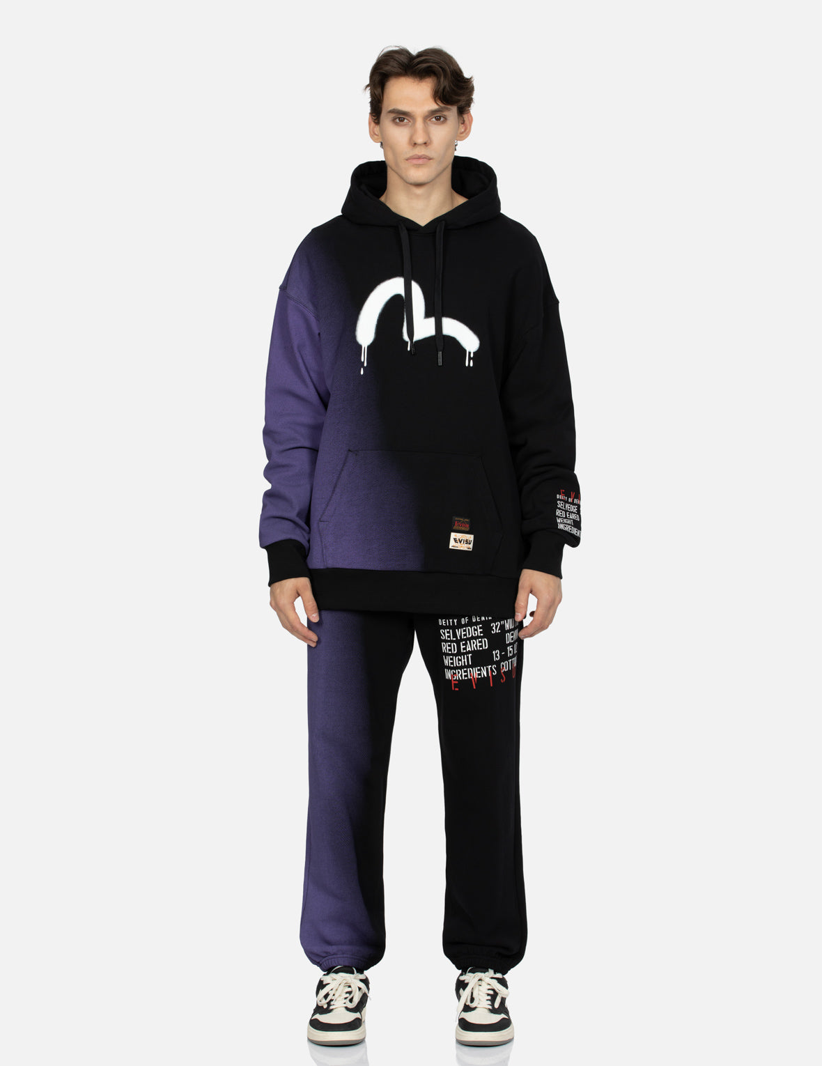 Graffiti Seagull and Slogan print Straight Fit Sweatpants