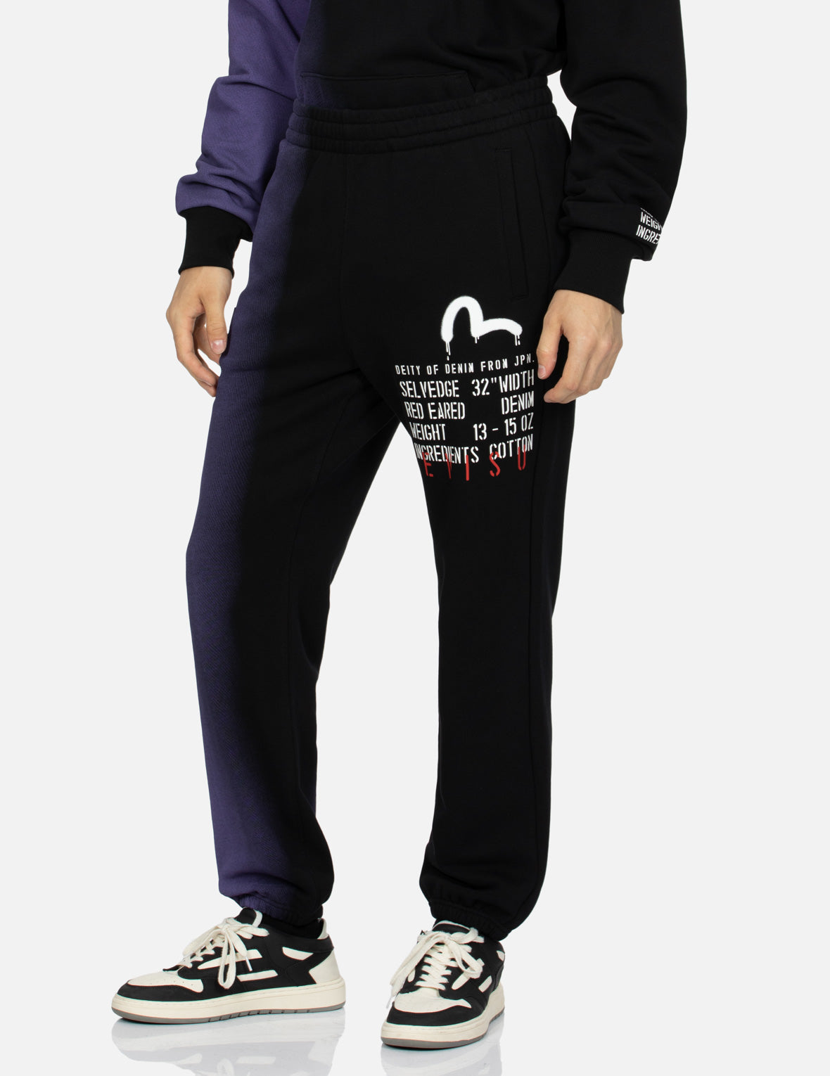 Graffiti Seagull and Slogan print Straight Fit Sweatpants