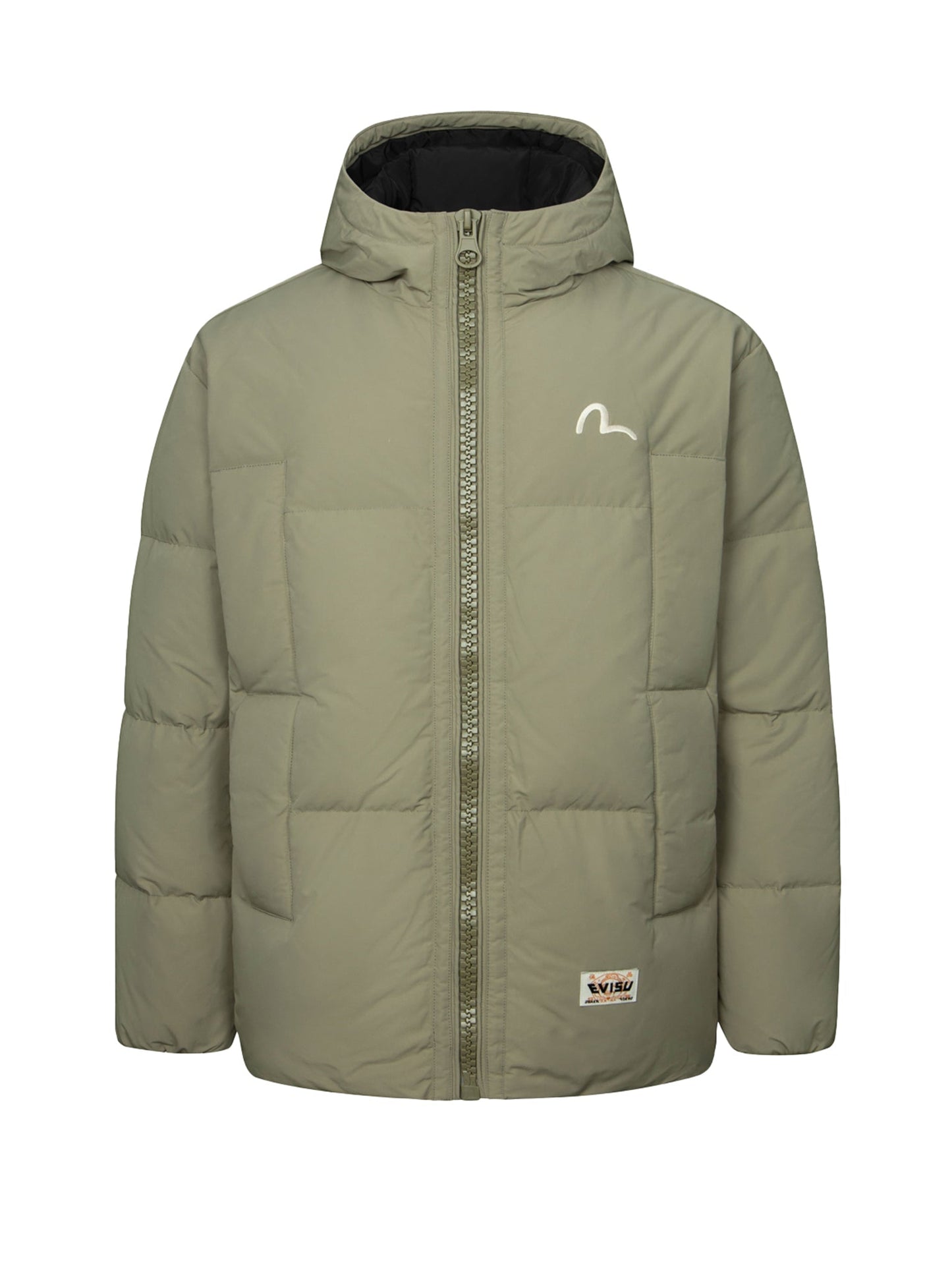 Seagull Embroidery Loose Fit Down Jacket