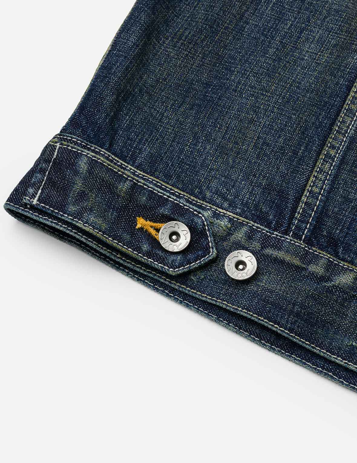 ウォッシュドカモメ刺繍 リラックスフィット デニムジャケット