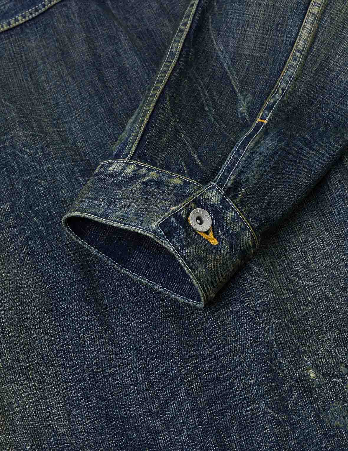 ウォッシュドカモメ刺繍 リラックスフィット デニムジャケット