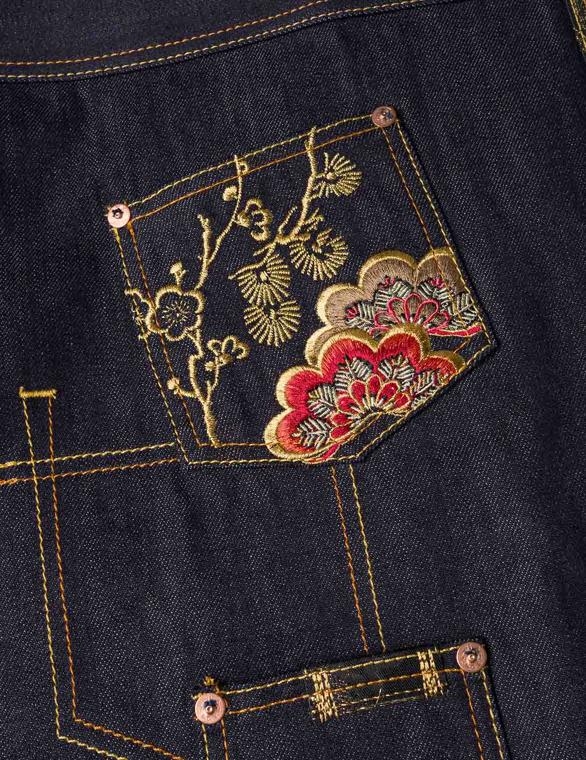 多ポケットブロケードパッチ リラックスフィット デニムジャケット – EVISU