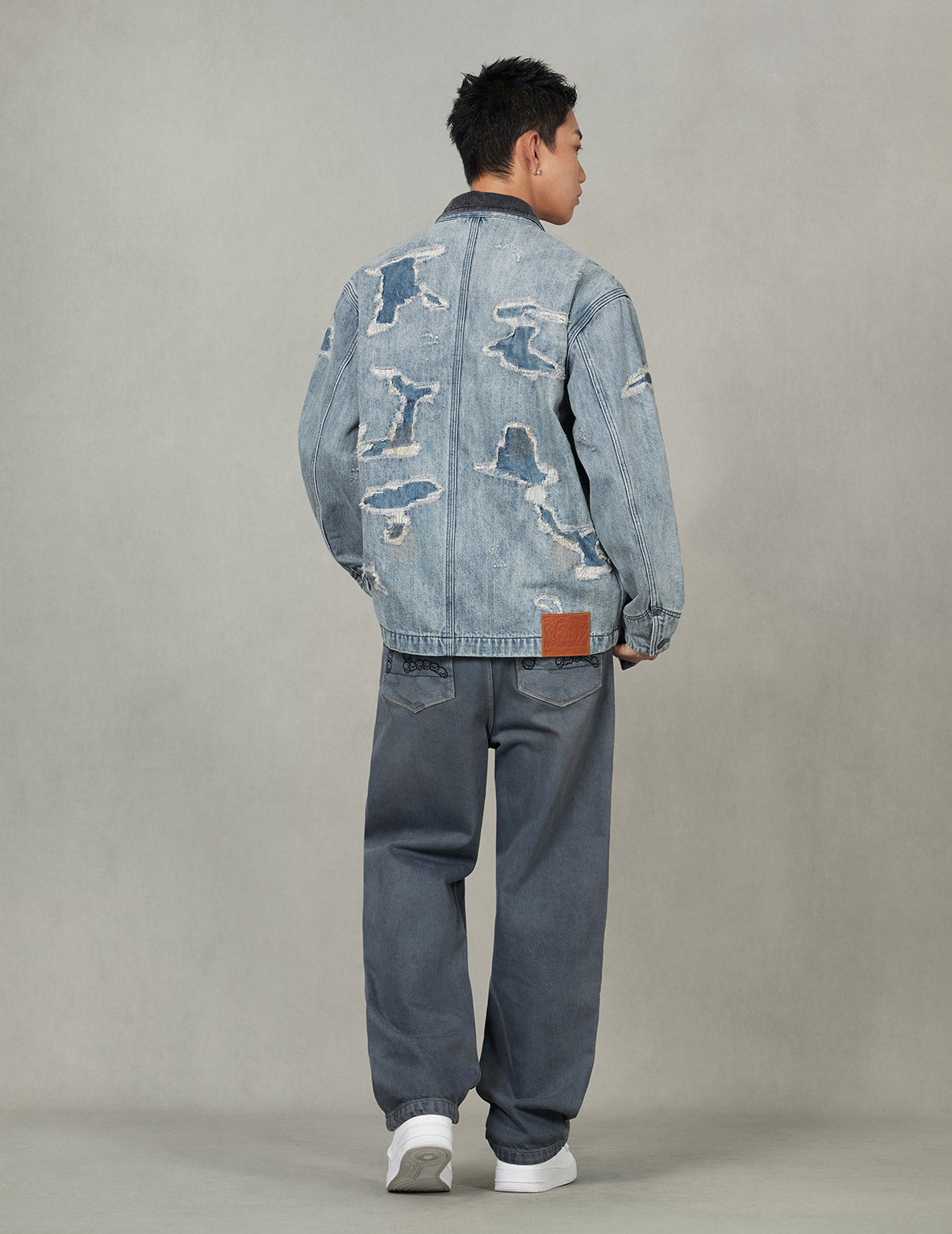 ディストレスド ファッションフィット デニムジャケット