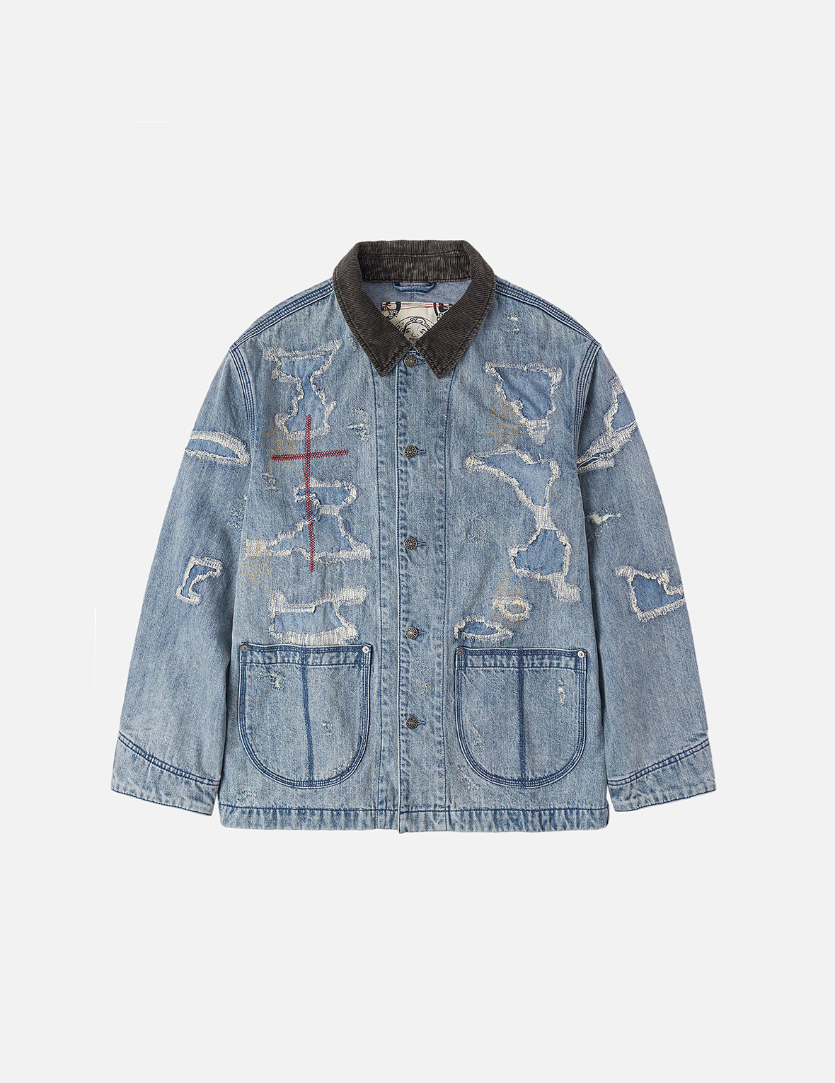 ディストレスド ファッションフィット デニムジャケット – EVISU