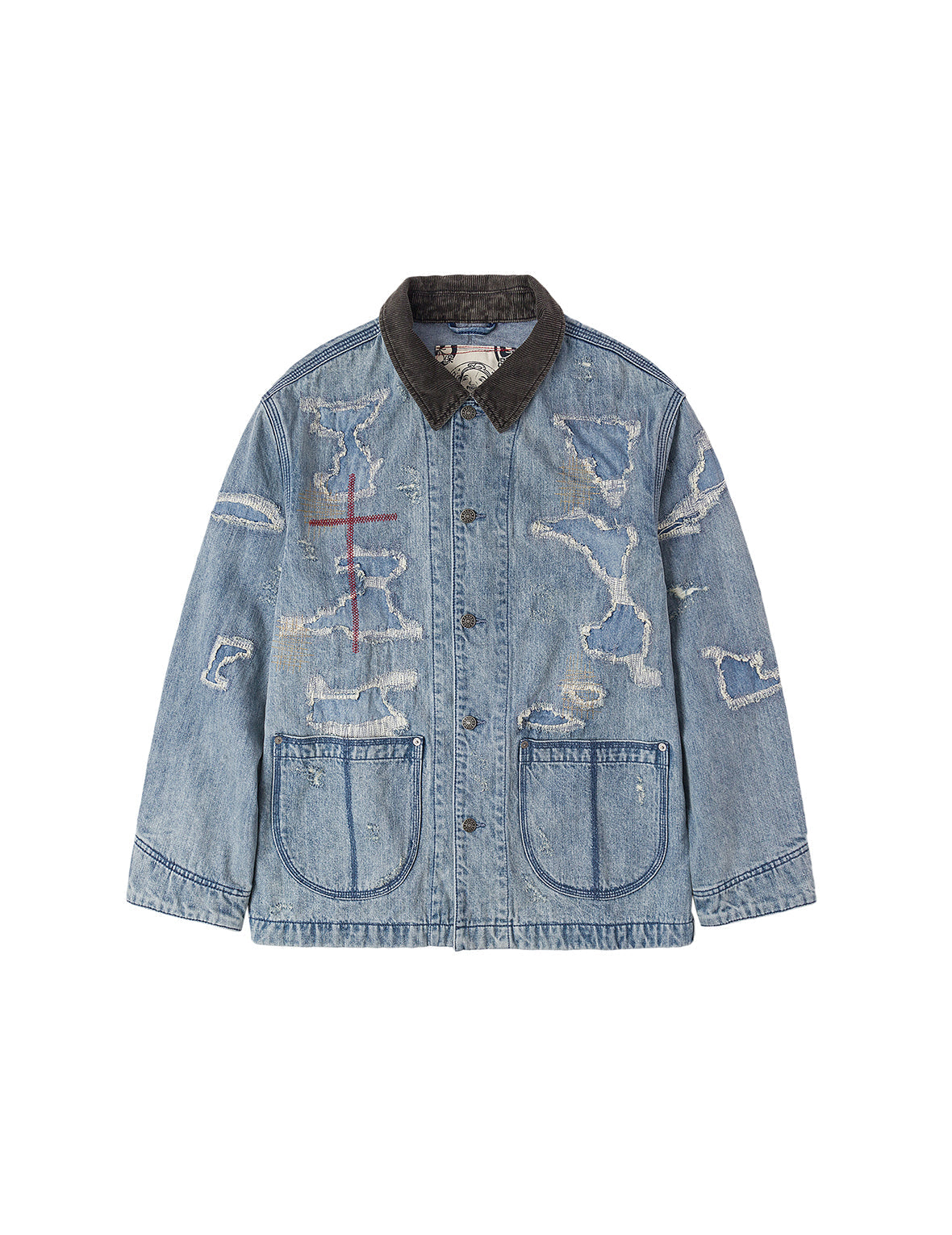 ディストレスド ファッションフィット デニムジャケット