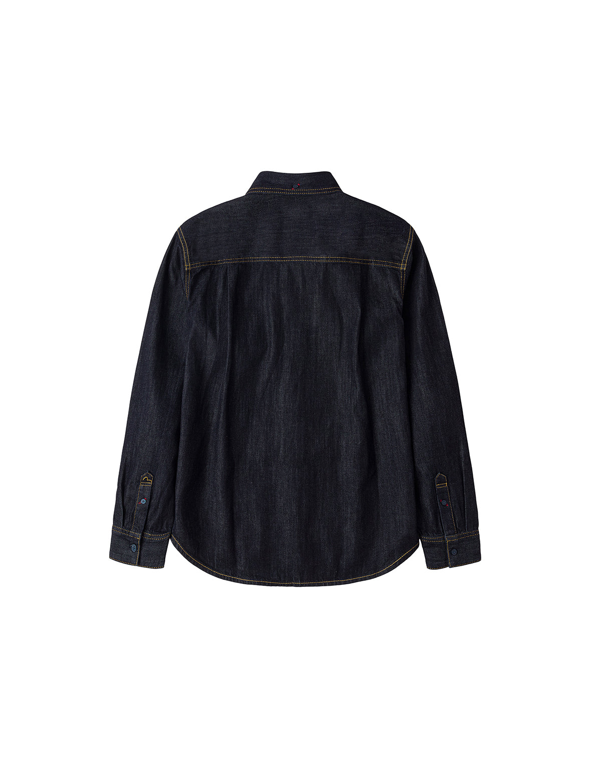 カモメ刺繍 レギュラーフィット デニム長袖シャツ