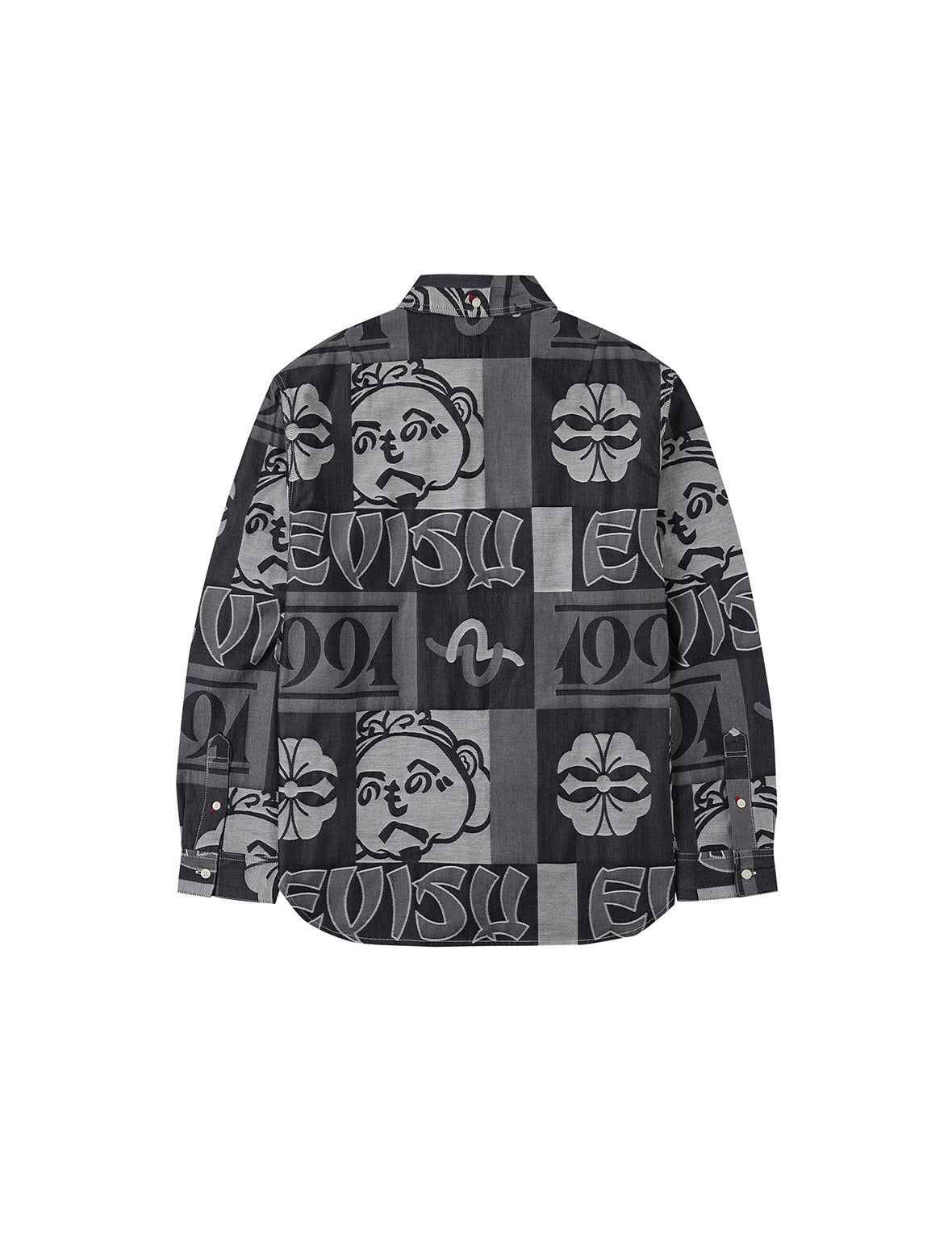 Allover Henohenomohe Godhead Jacquard Relax Fit Denim Shirt