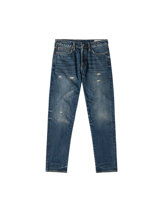 7-Pocket Design Washed Daicock Print Taper Fit Jeans #2017