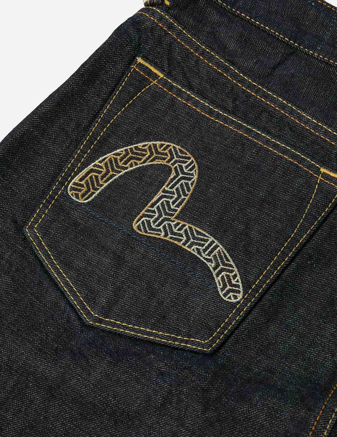 カモメと日本寺院刺繍 レギュラーフィット ジーンズ #2020 – EVISU
