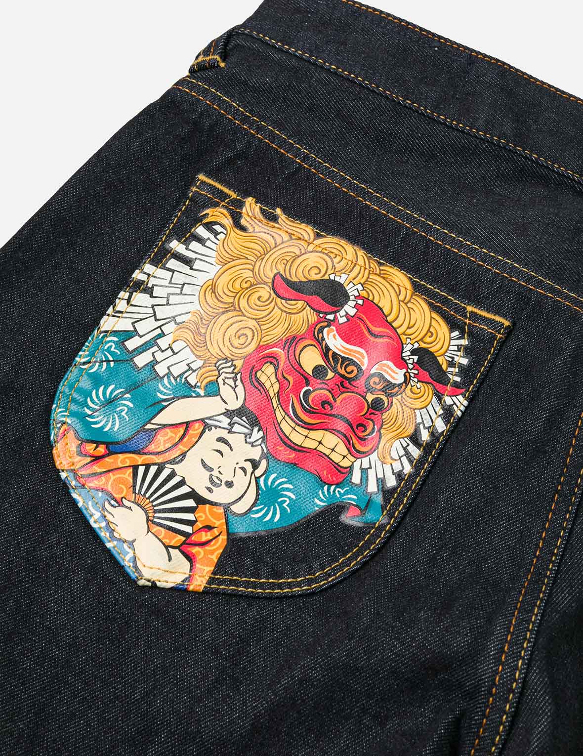 Godhead Lion Dance and Logo Print Carrot Fit Jeans #2017