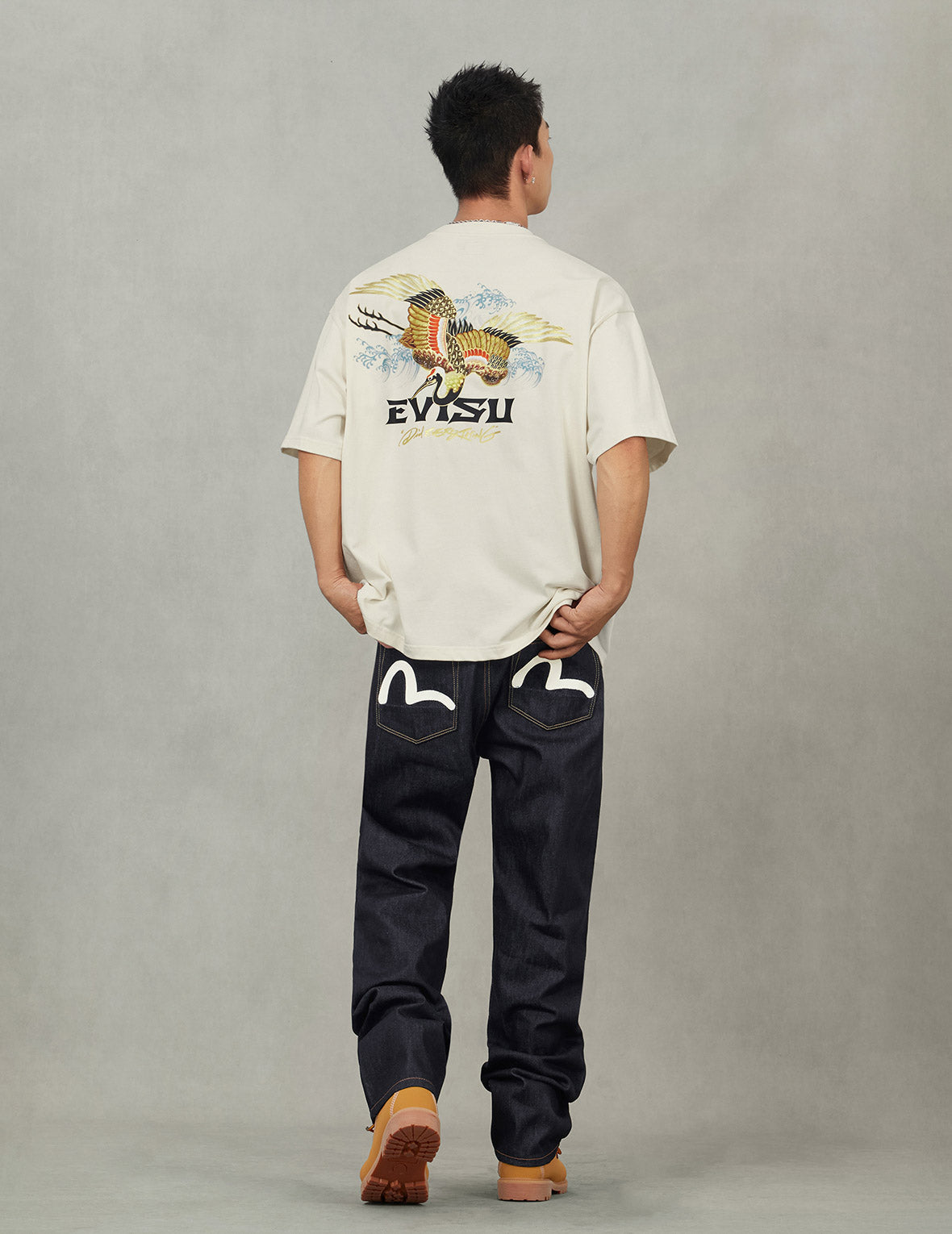 カモメプリントポケット レギュラーフィット ジーンズ #2000 – EVISU