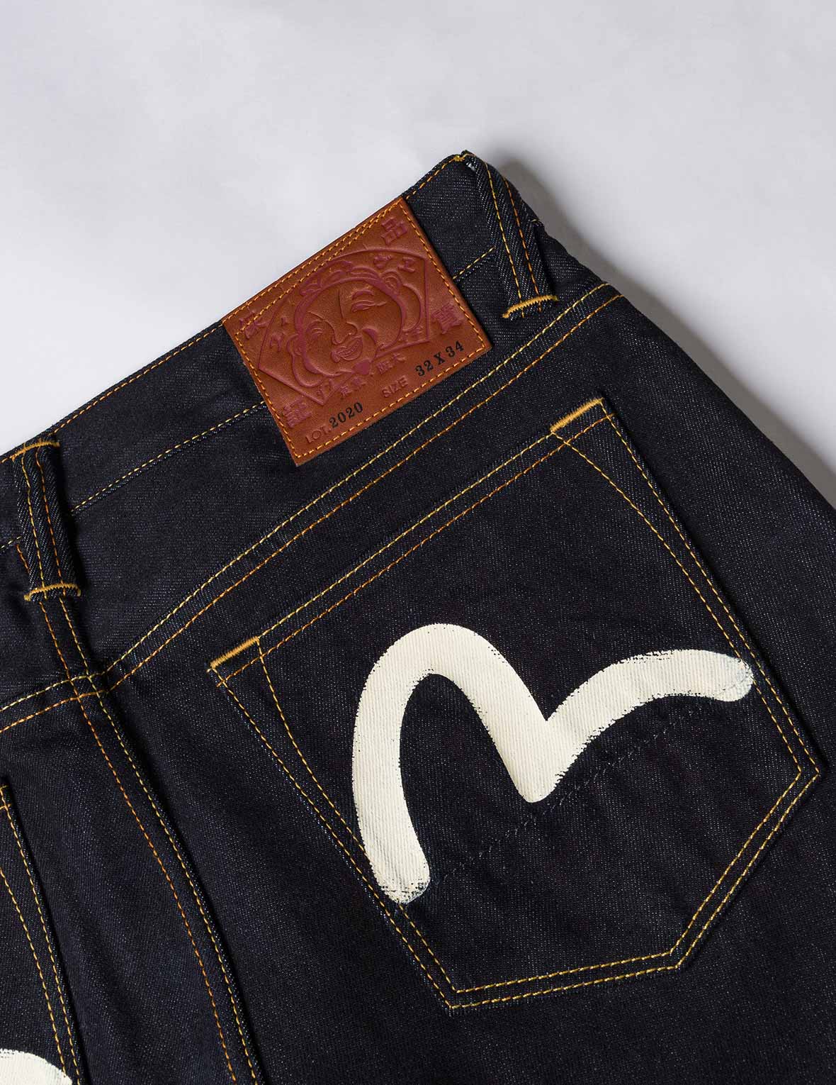 EVISU カモメ　ポケットいっぱい　デニム カモメ刺繍付き7ポケットデザイン ウォッシュド レギュラー