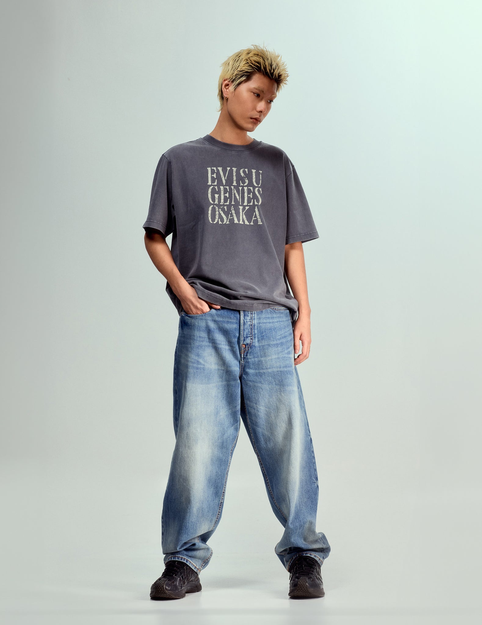 Ecru Daicock Print Loose Fit Jeans #2038 – EVISU