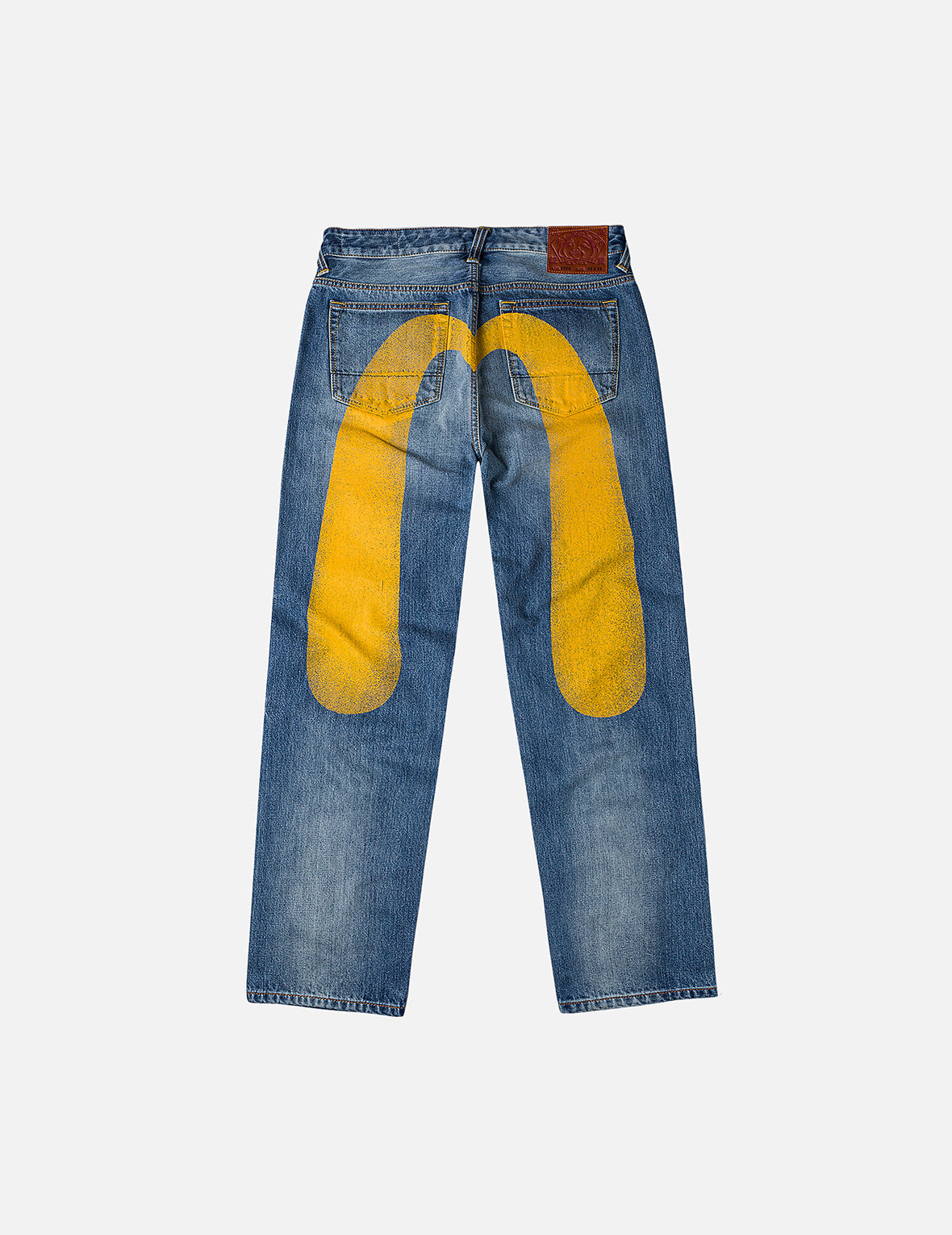 イエロー大黒プリント レギュラーフィット ジーンズ #2020 – EVISU