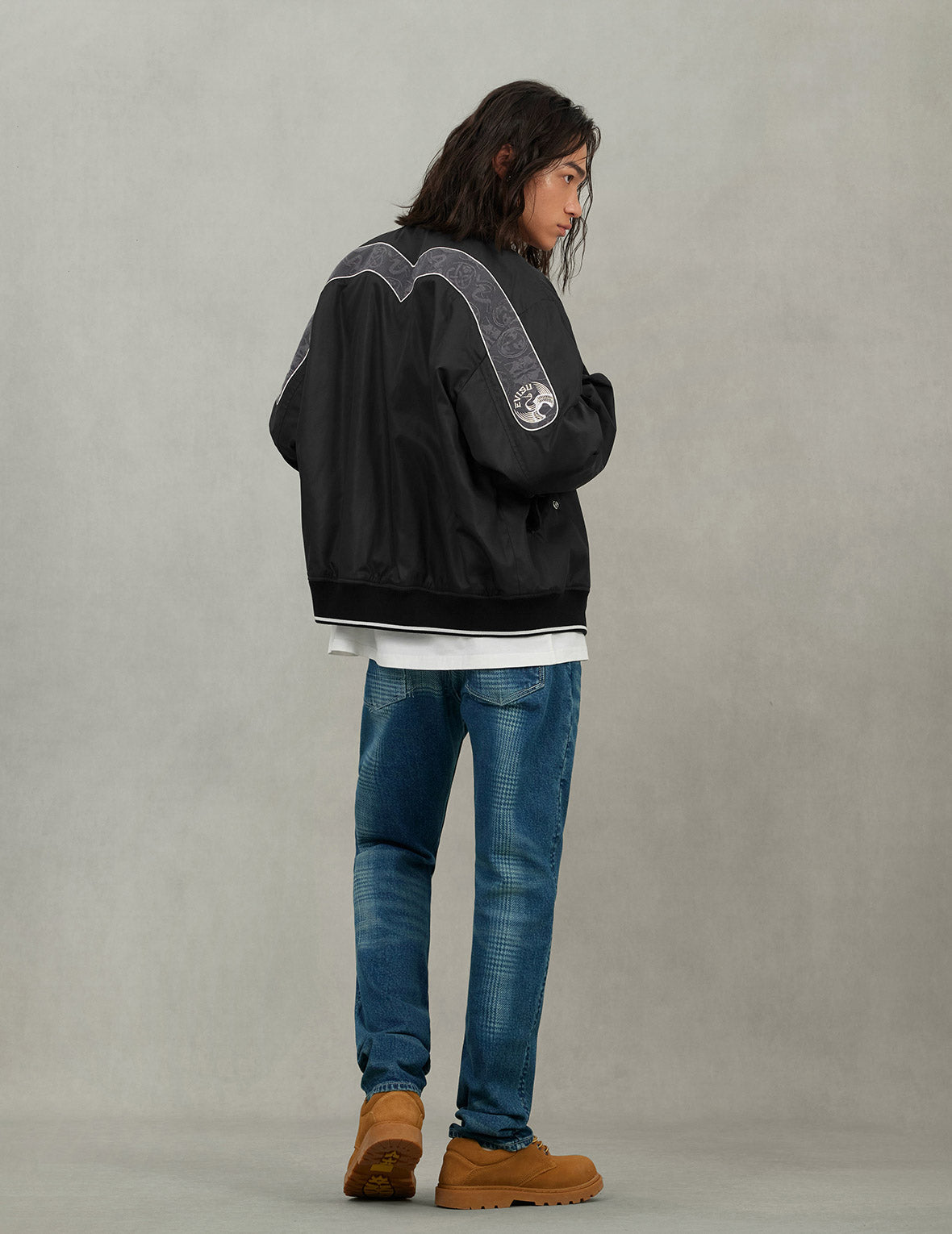 鶴インサート大黒 リラックスフィット ボンバージャケット – EVISU