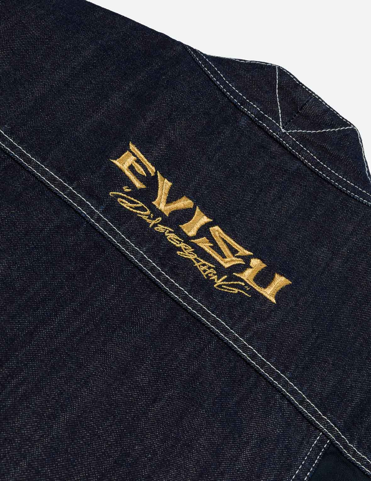 多ポケットブロケードパッチ リラックスフィット デニム着物 – EVISU