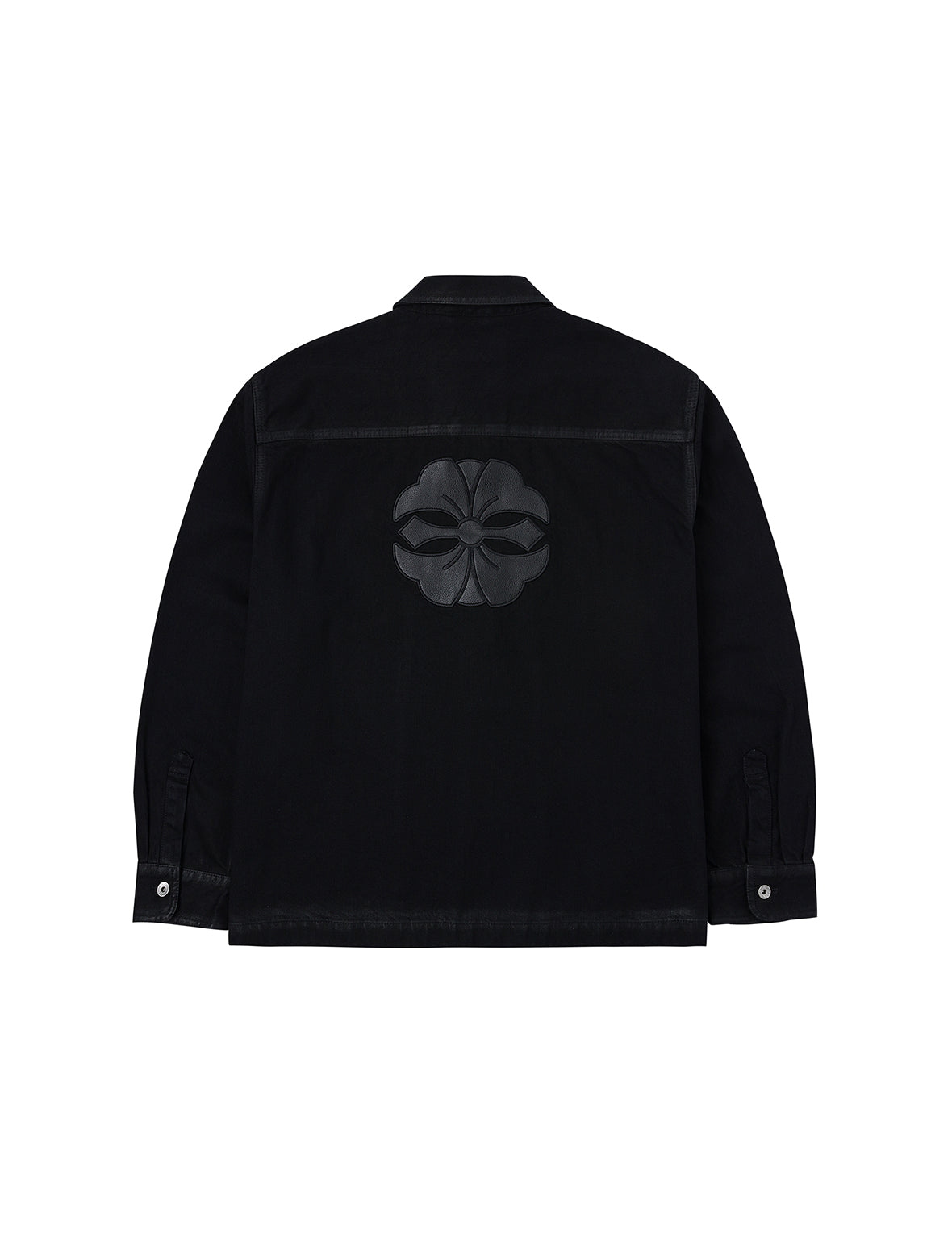 Kamon and Seagull Appliqué Regular Fit Denim Jacket Shirt