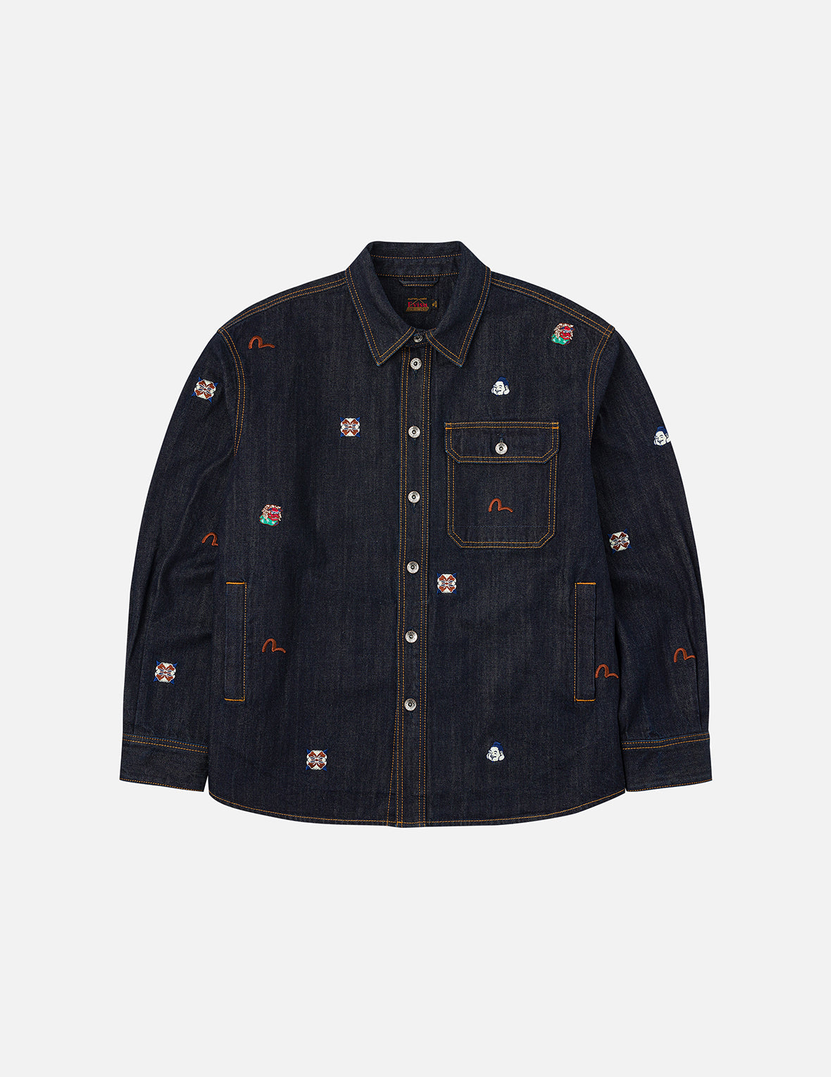 オールオーバー刺繍 レギュラーフィット デニムシャツジャケット – EVISU