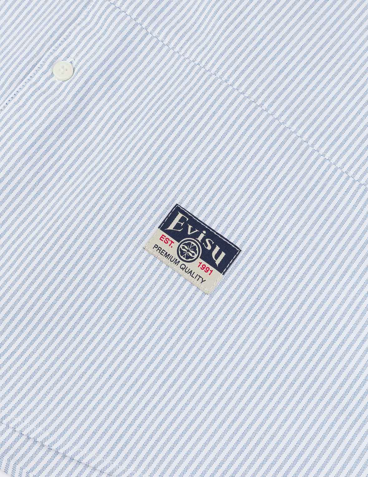 デコンストラクト カモメ刺繍 リラックスフィット ストライプシャツ