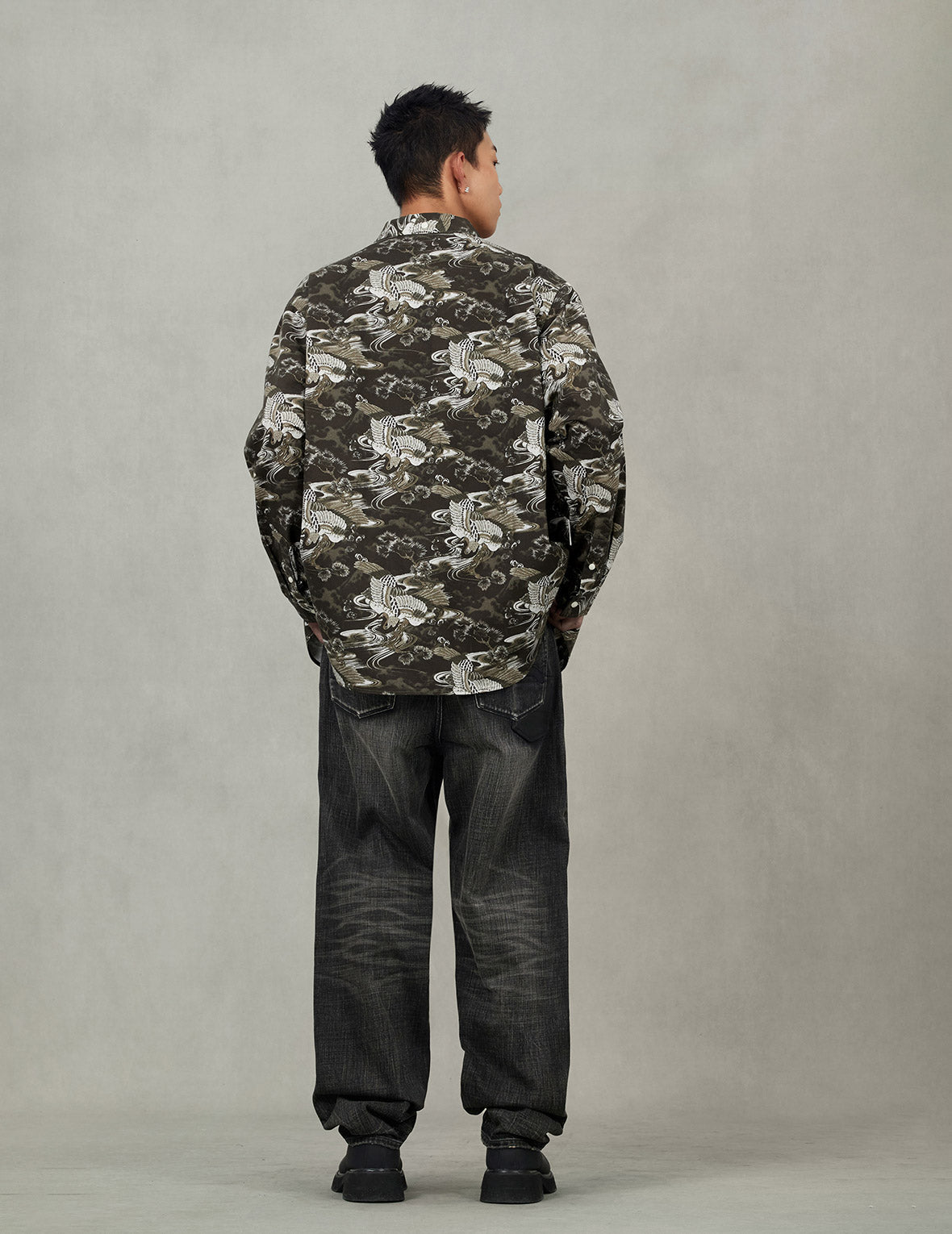 Allover Crane Print Relax Fit Shirt – EVISU