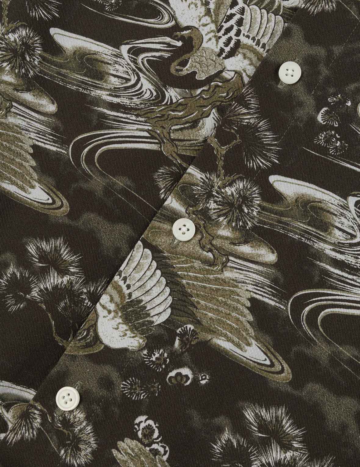 Allover Crane Print Relax Fit Shirt – EVISU